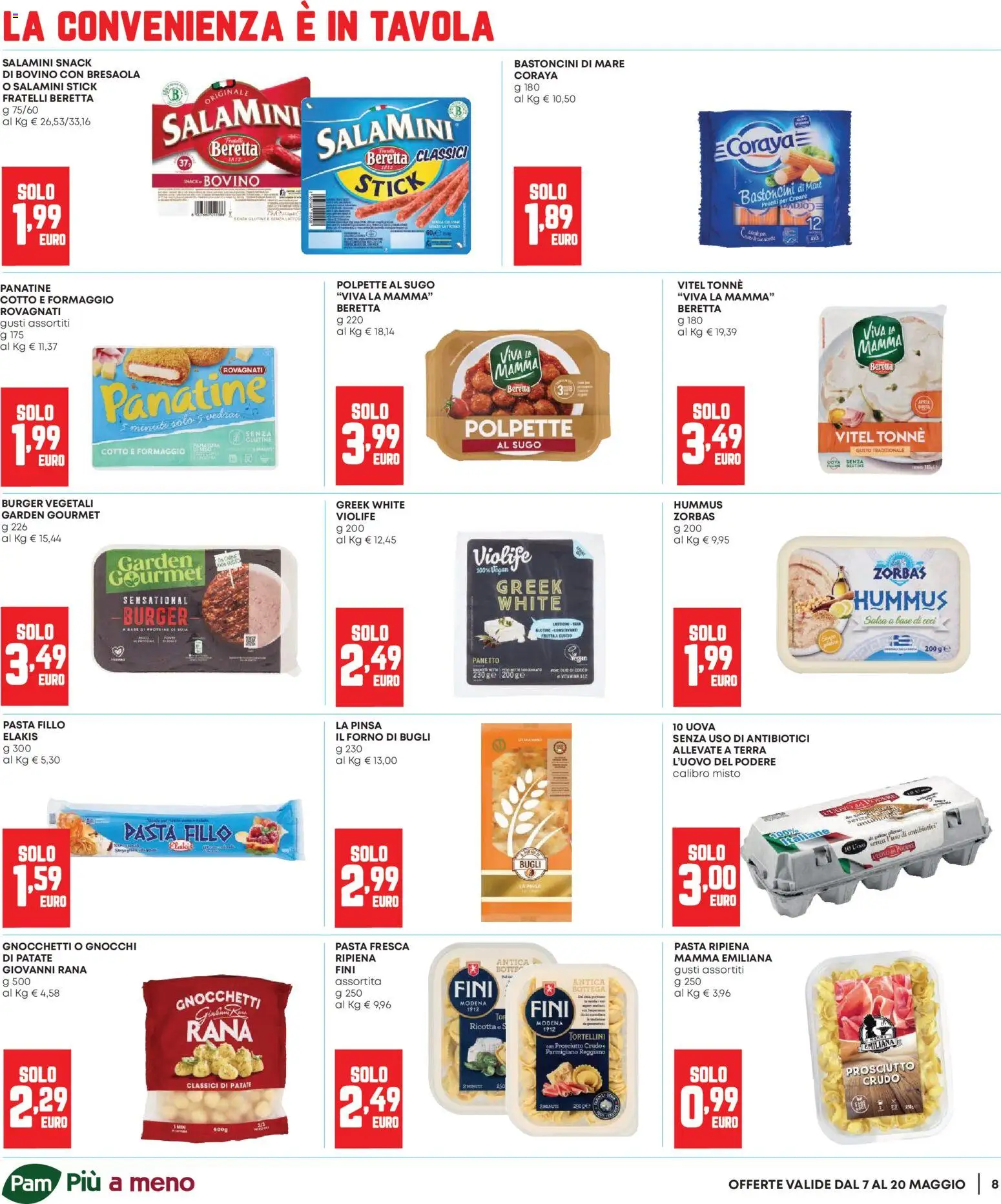 Volantino Panorama del 07.05.2026 | Pagina: 8 | Prodotti: Uova, Frutta, Pasta, Sugo