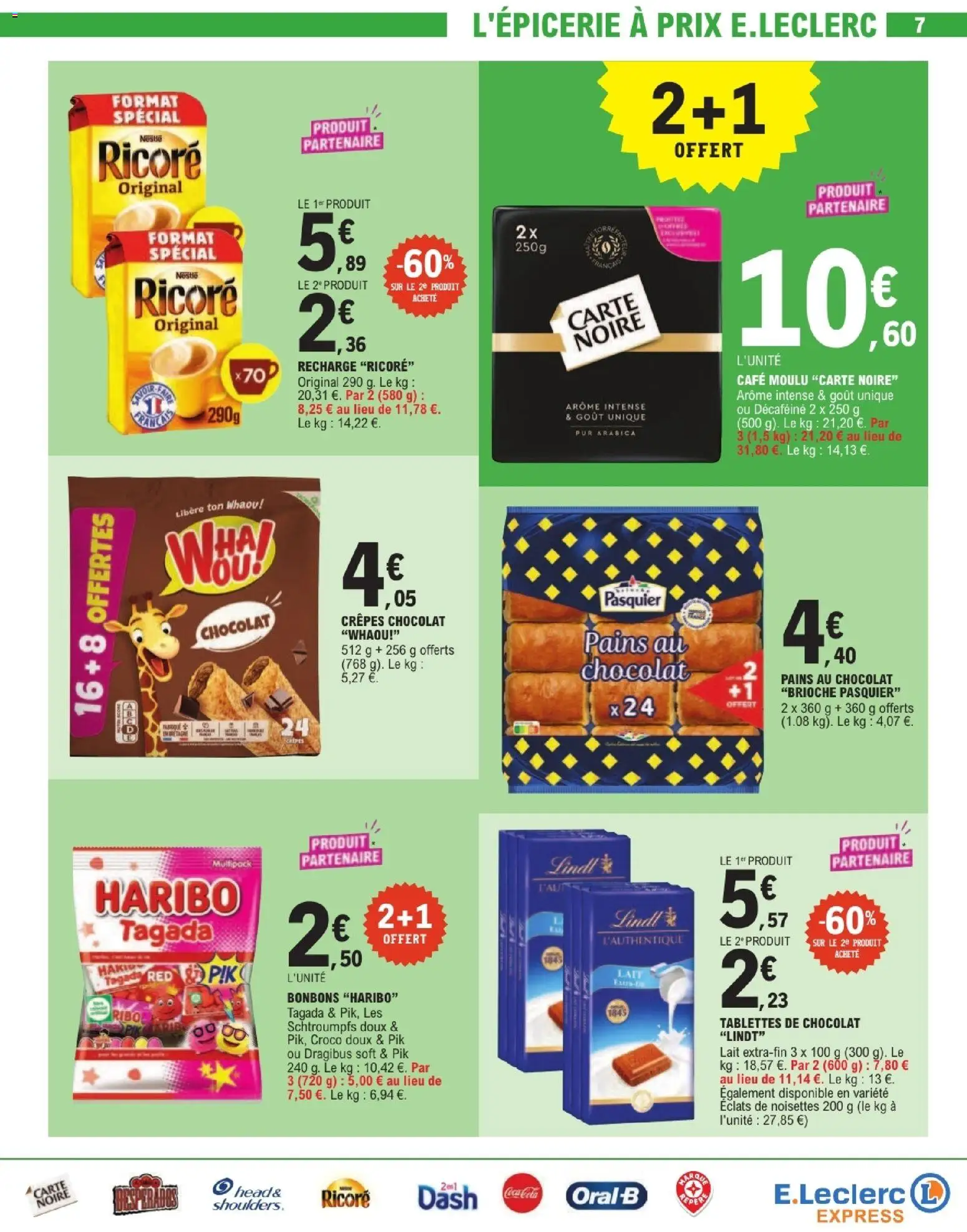{H1} | Page: 7 | Produits: Bonbons Haribo, Cafe moulu carte noire, Chocolat, Lindt