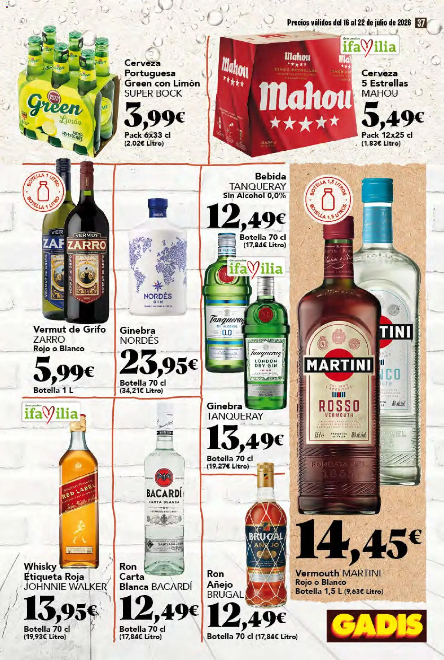 Gadis folleto │ válido desde el 16/07/2026 | Página: 37 | Productos: Cerveza, Ginebra, Whisky