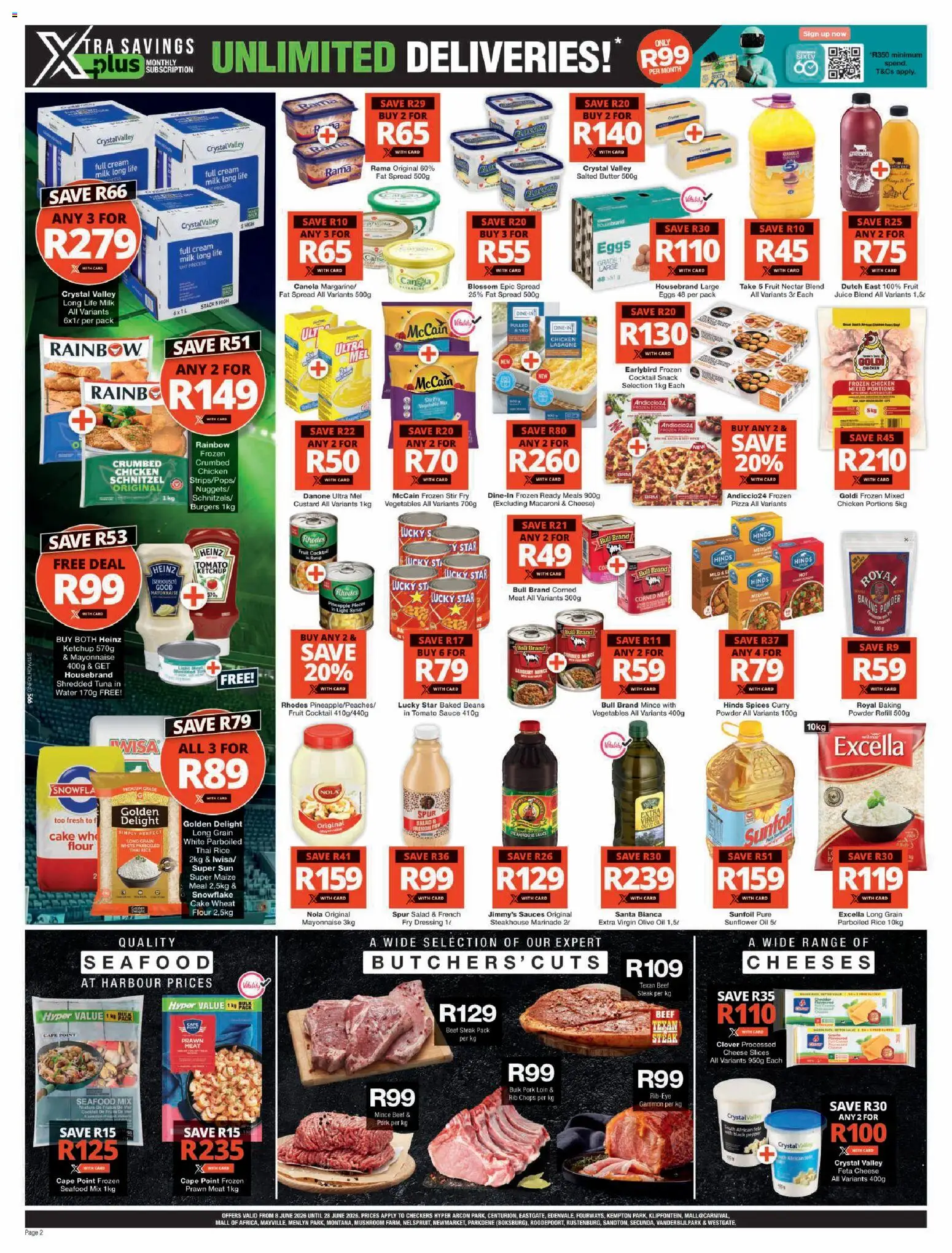 New Checkers catalogue – valid from 08.06.2026 | Page: 2 | Products: Milk, Light, Syrup, Pepper