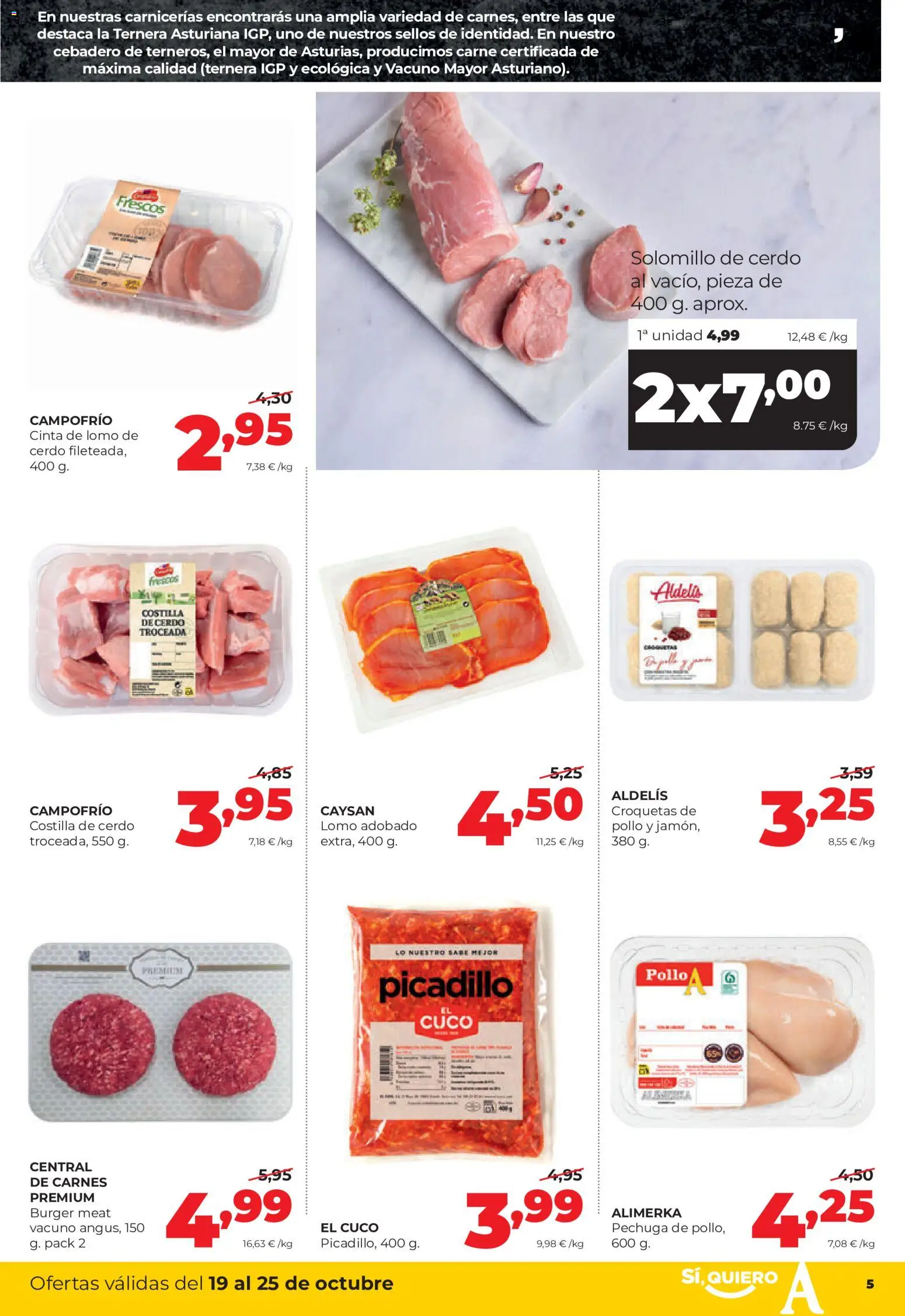 Alimerka folleto Castilla y León │ válido desde el 19/10/2026 | Página: 5 | Productos: Cerdo, Costilla de cerdo, Carne, Pollo