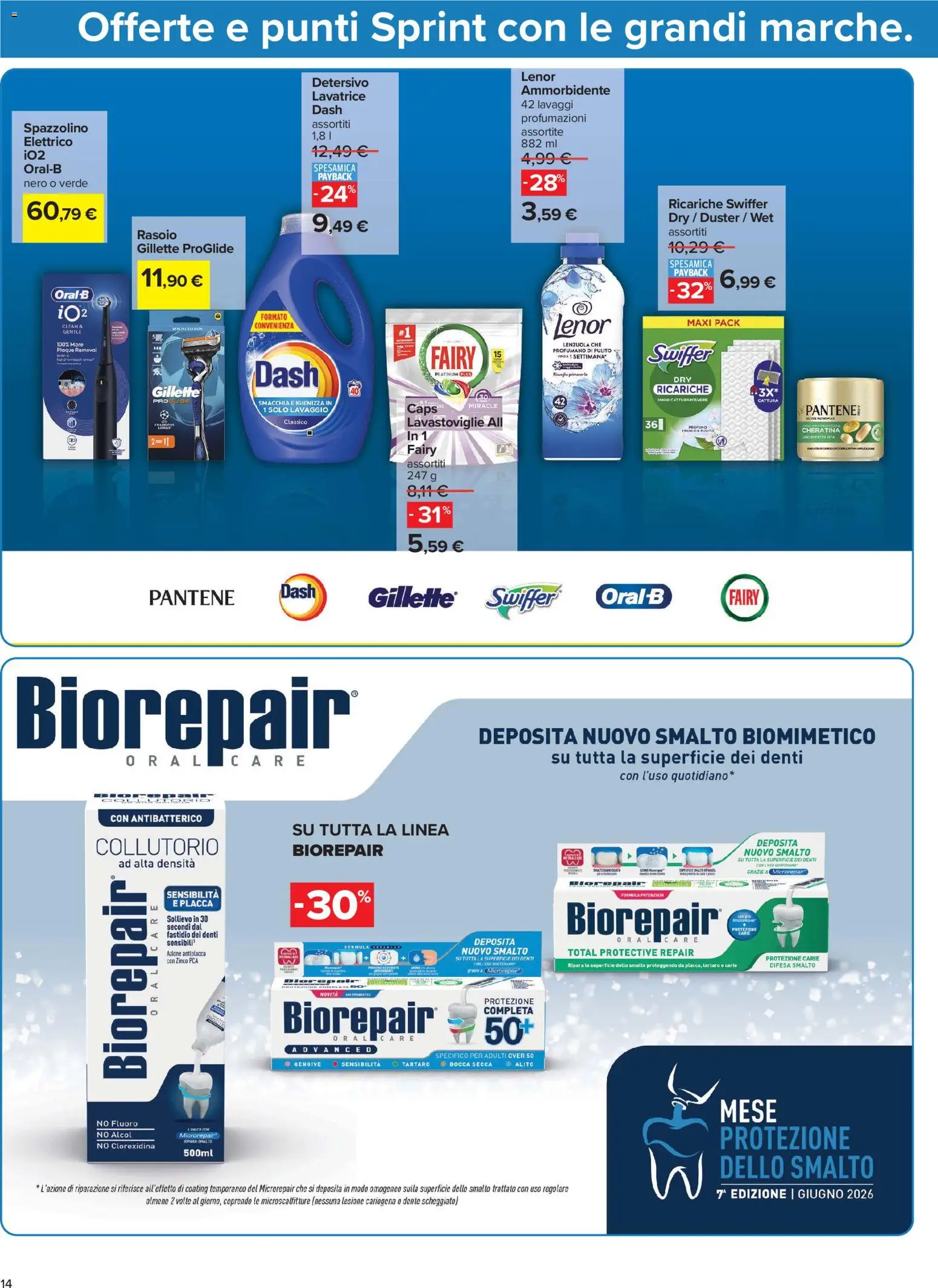 Volantino Carrefour del 05.06.2026 | Pagina: 14 | Prodotti: Rasoio, Spazzolino, Collutorio, Lavatrice