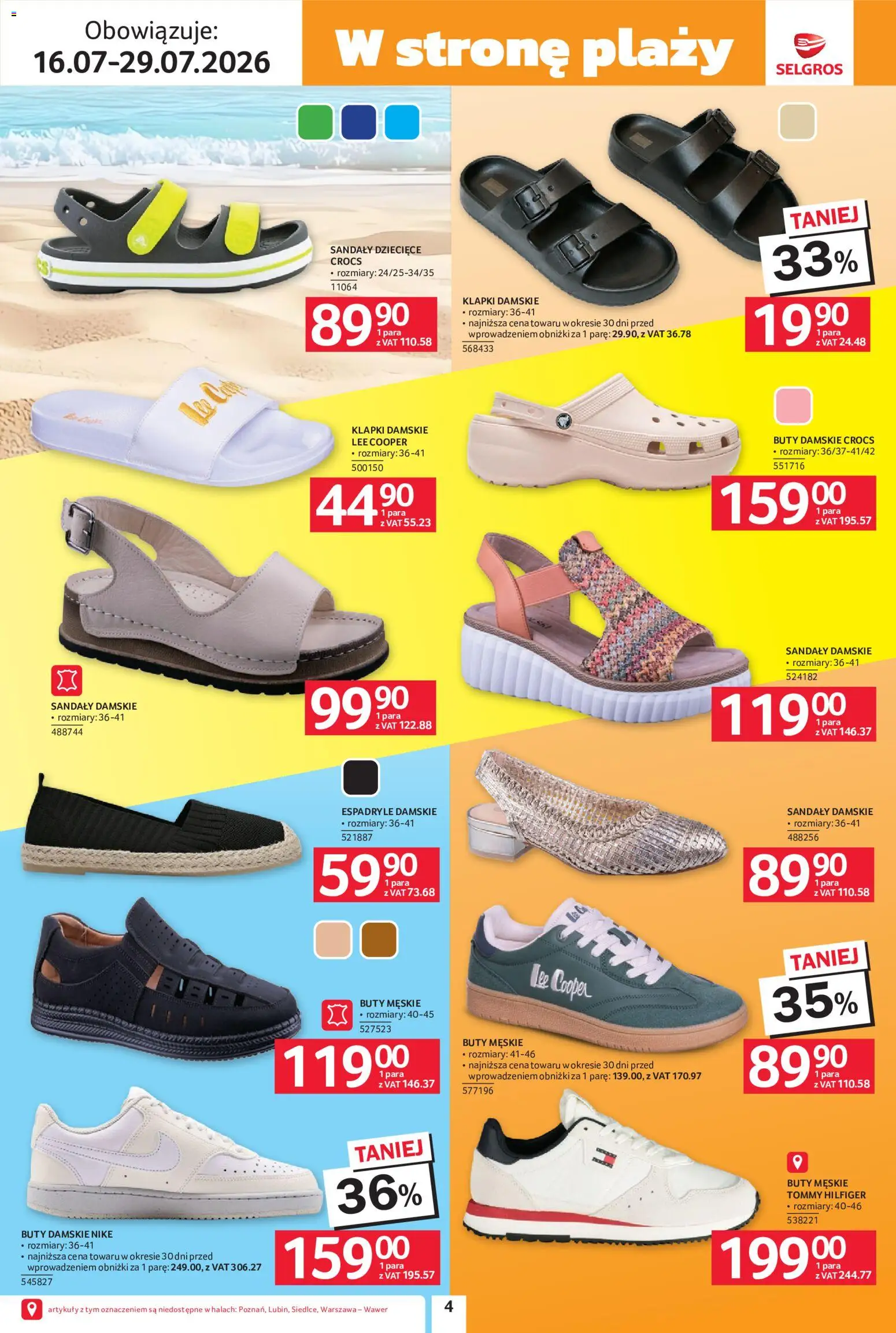 Selgros cash&carry gazetka - Black Weeks od 16.07.2026 | Strona: 4 | Produkty: Espadryle, Sandały, Klapki, Klapki damskie