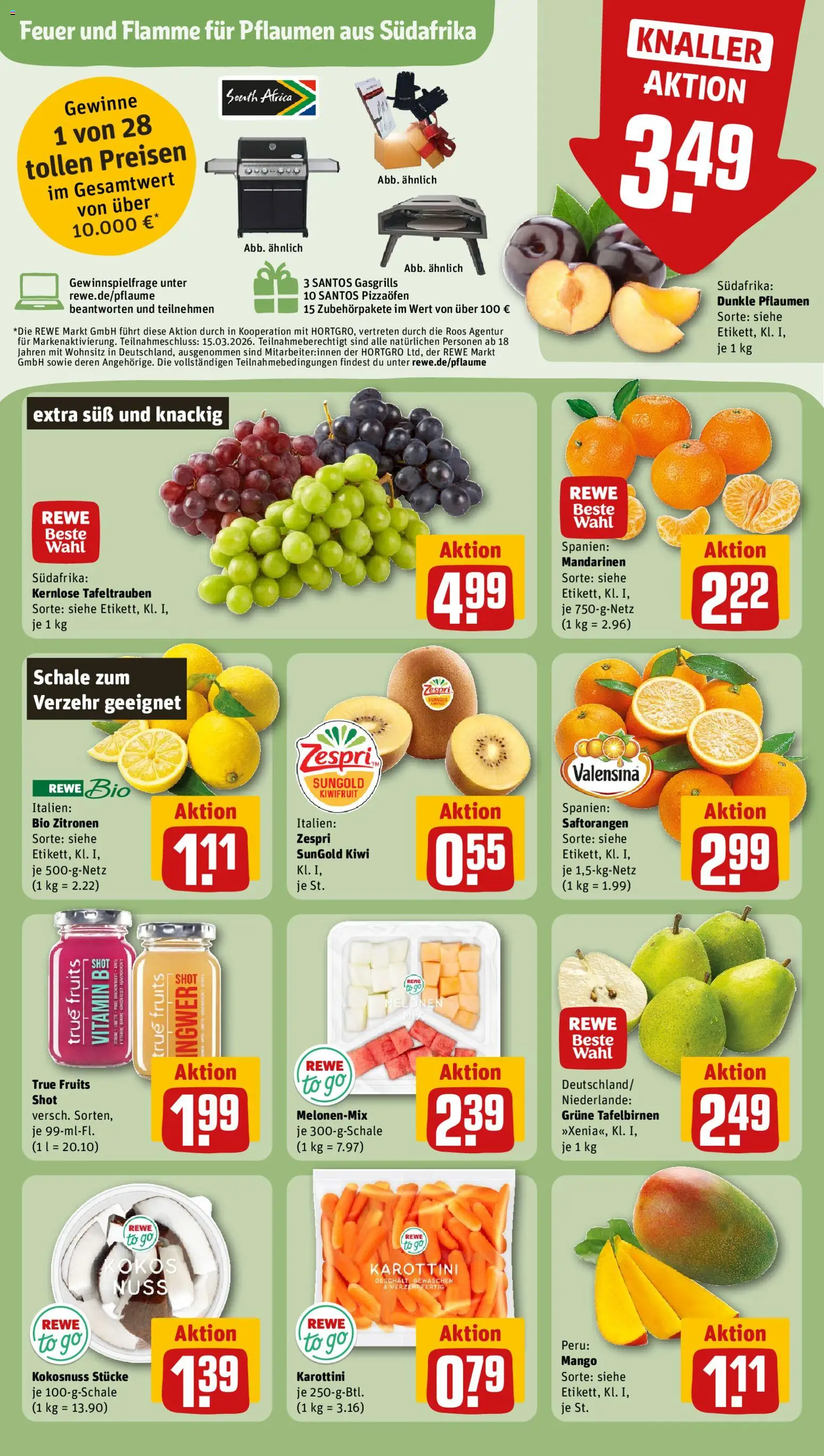 Rewe Prospekt 	 – gültig ab 02.03.2026 | Seite: 6 | Produkte: Pflaumen, Mandarinen, Mango, Kiwi