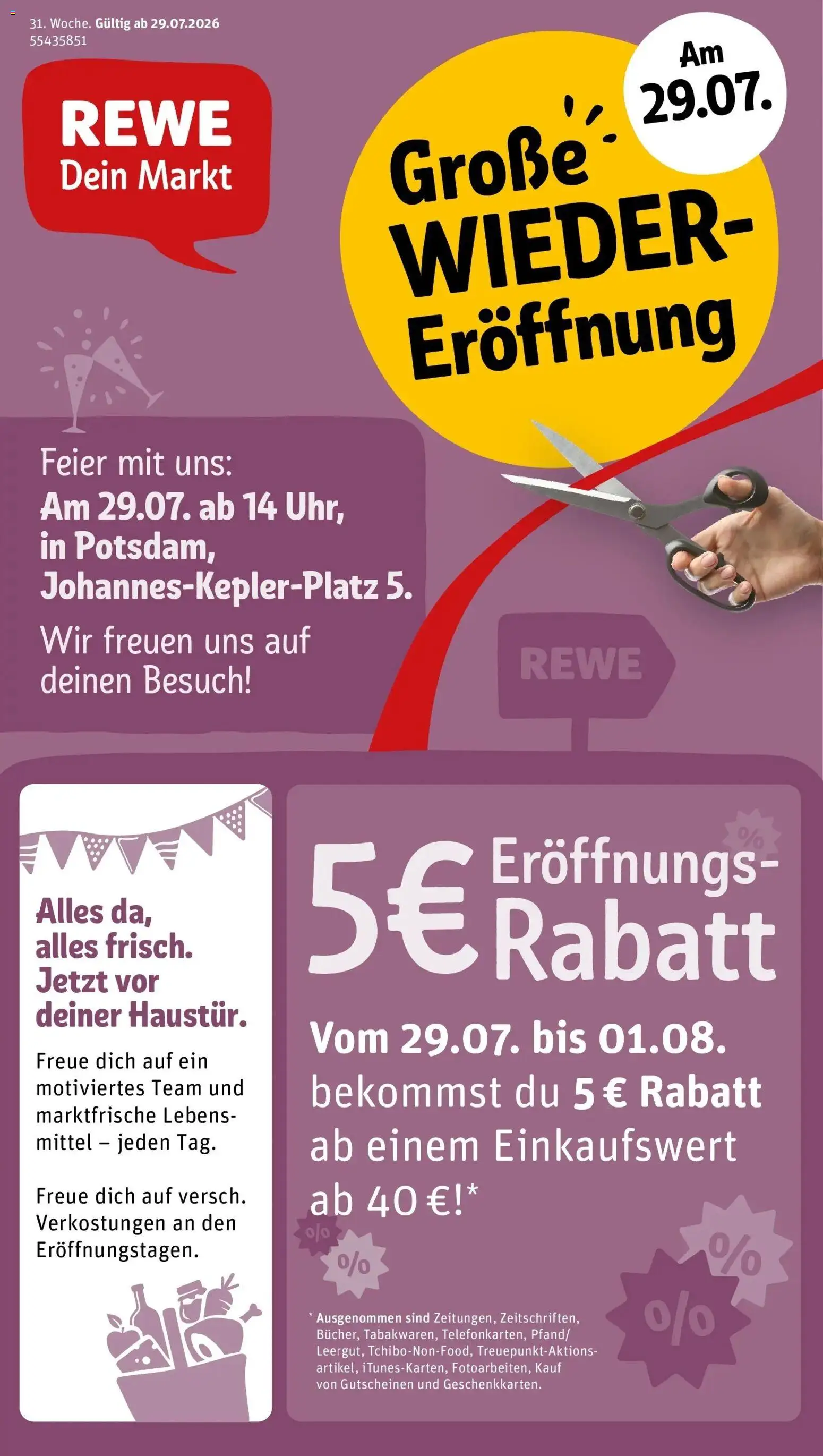 Rewe Prospekt Potsdam – gültig ab 27.07.2026 | Seite: 1