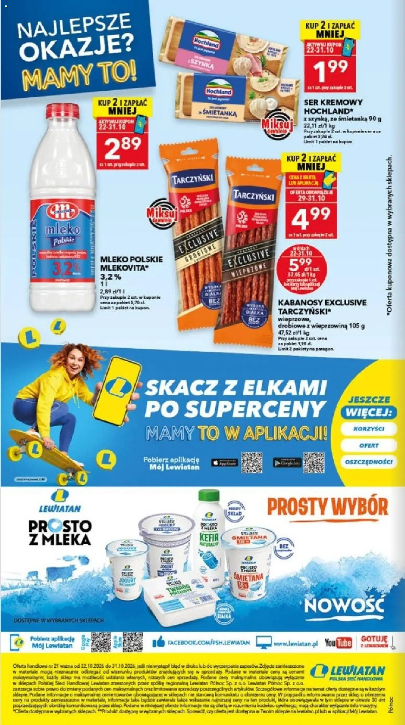 Lewiatan gazetka - Gdańsk od 22.10.2026 | Strona: 16 | Produkty: Kefir, Mleka, Kabanosy, Mleko