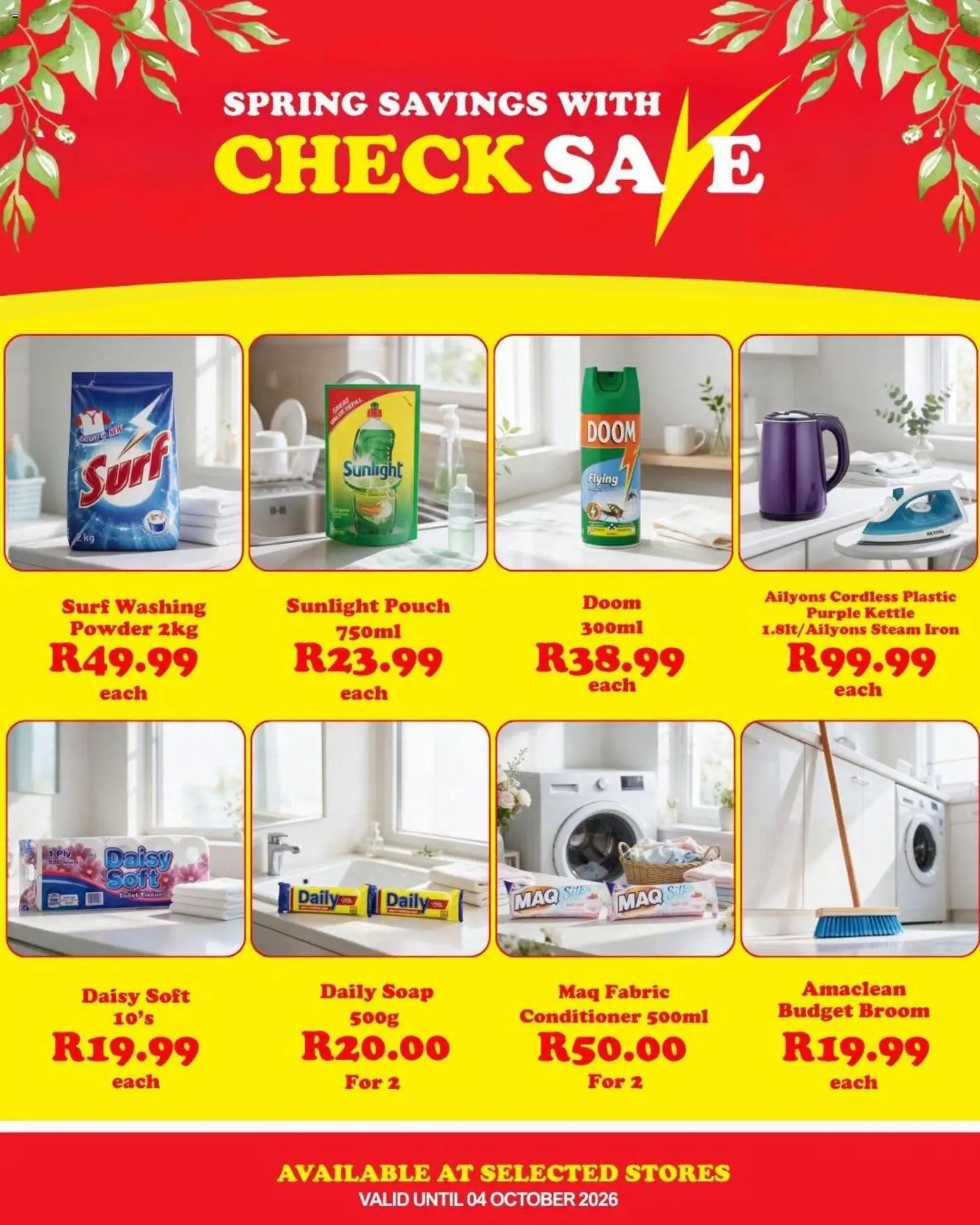 New Check Save catalogue – valid from 29/09/2026 | Page: 1 | Products: Kettle, Iron, Conditioner, Soap