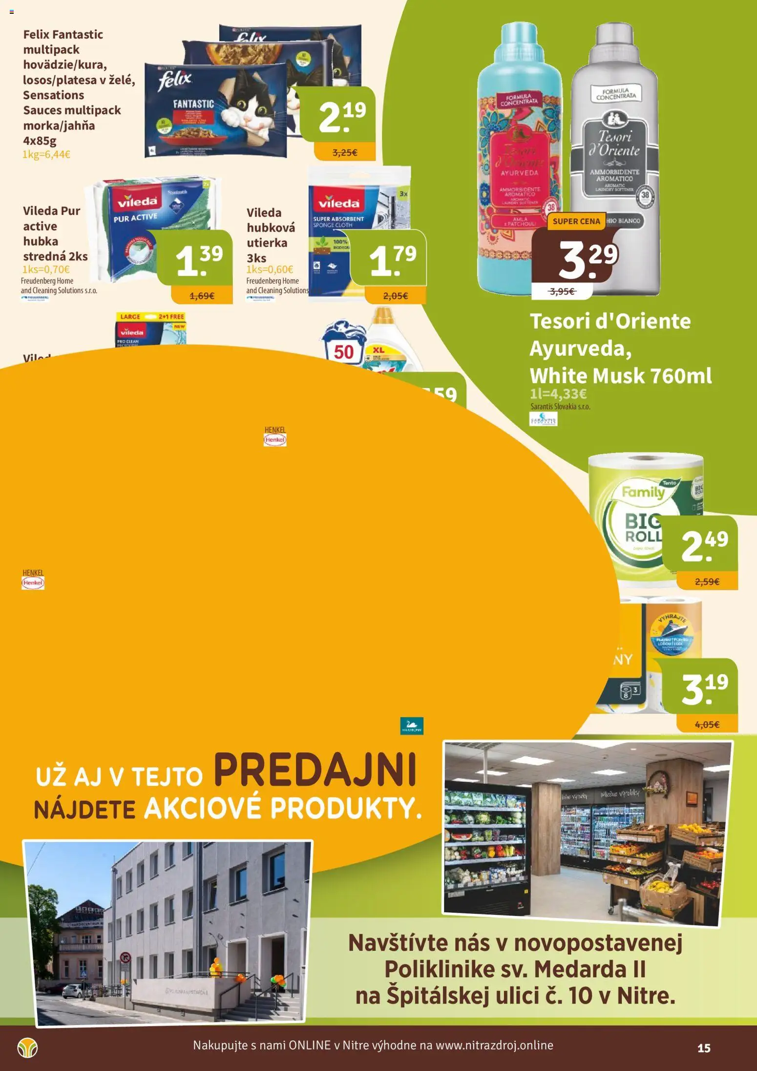 Nové Nitrazdroj akcie – leták je platný od 17.07.2026 | Strana: 15 | Produkty: Felix, Hubka
