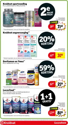 Kruidvat Oogdruppels Sensitive, Oogdruppels voor geïrriteerde, gevoelige en tranende ogen. - Voorbeeld van een folder van Kruidvat, geldig van 05.05.2026 | Pagina: 42 | Producten: Whey, Gel, Vitamine C, Oogdruppels