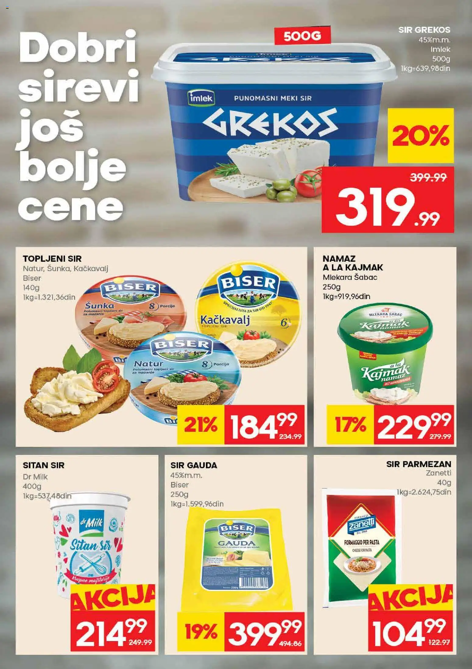 Roda katalog - važi od 21.05.2026 | Strana: 9 | Proizvode: Sitan sir, Šunka, Topljeni sir, Kajmak