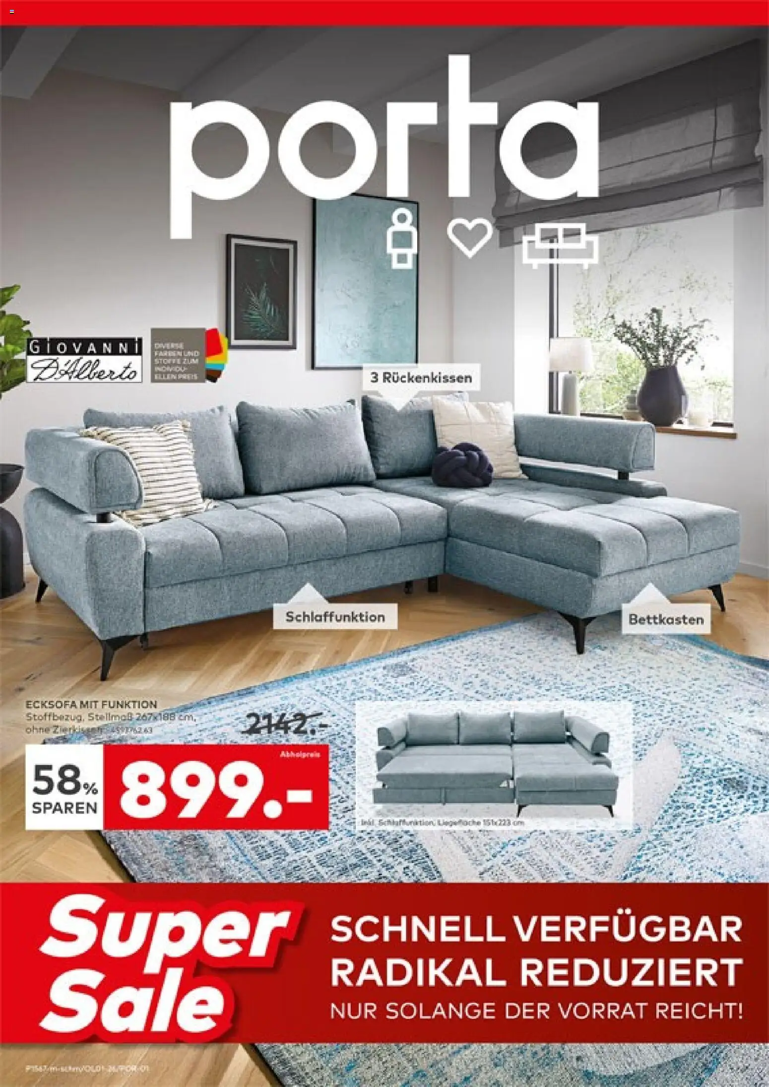 Porta! Super Sale – gültig ab 23.07.2026 | Seite: 1 | Produkte: Ecksofa