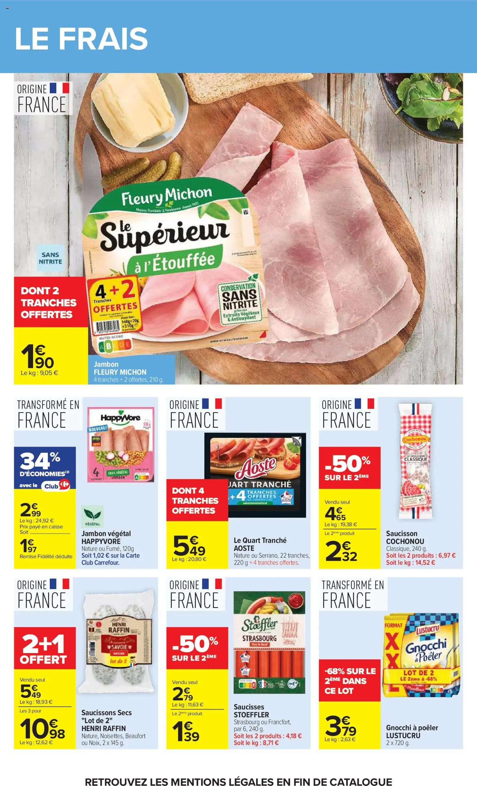 {H1} | Page: 36 | Produits: Saucisson, Beaufort, Jambon, Gnocchi