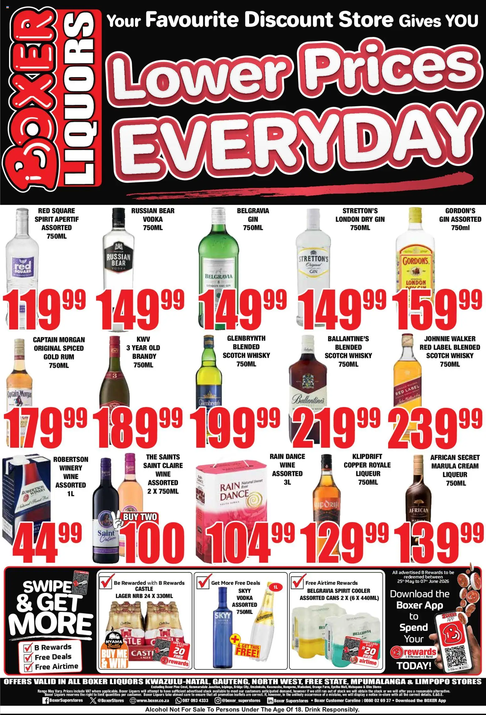 New Boxer catalogue – valid from 11.05.2026 | Page: 2 | Products: Rum, Gin, Vodka, Stock