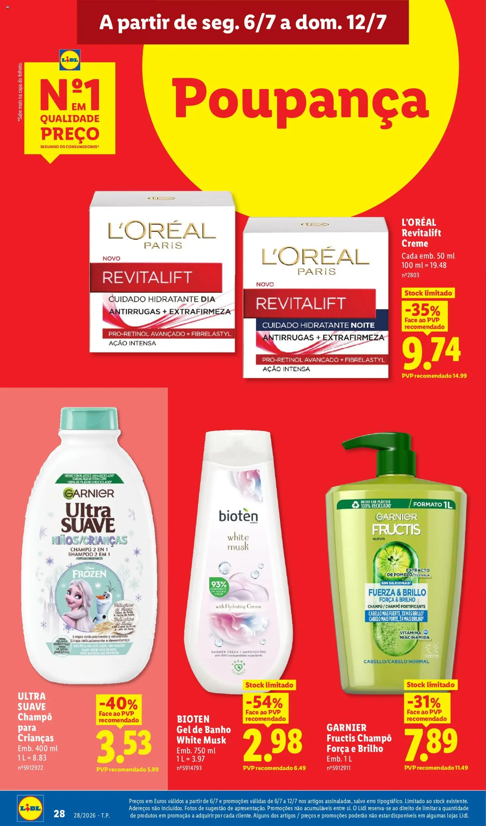 Lidl folheto │ válido de 06/07/2026 | Página: 28 | Produtos: Gel de banho, Leite, Arroz, Creme