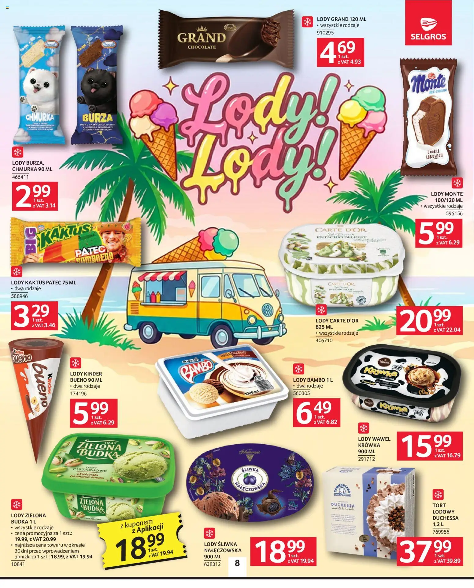 Selgros cash&carry gazetka od 18.06.2026 | Strona: 8 | Produkty: Krowka, Tort, Lody Kaktus, Lody