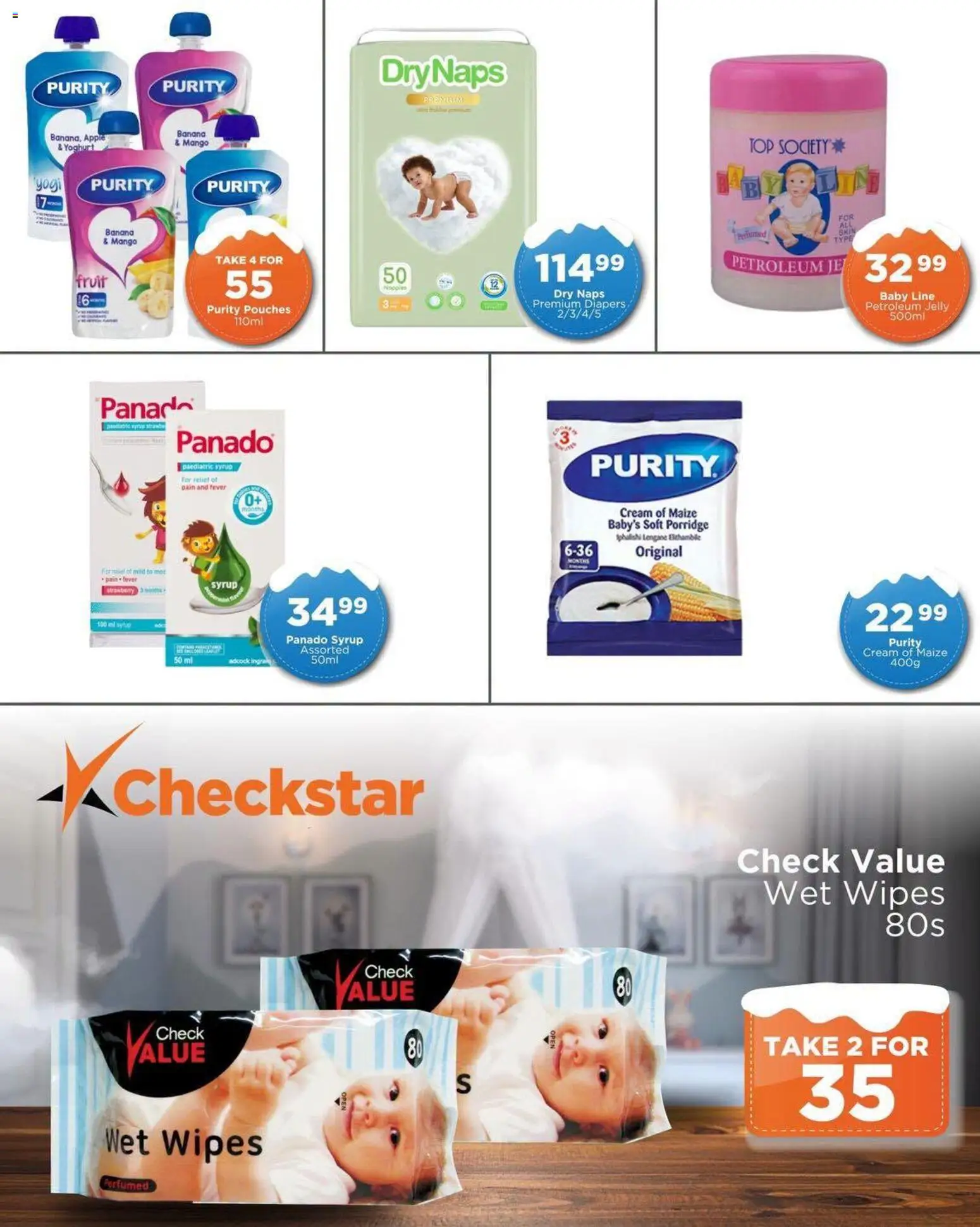 New Check Star catalogue – valid from 12/08/2026 | Page: 10 | Products: Diapers, Porridge, Syrup, Fruit