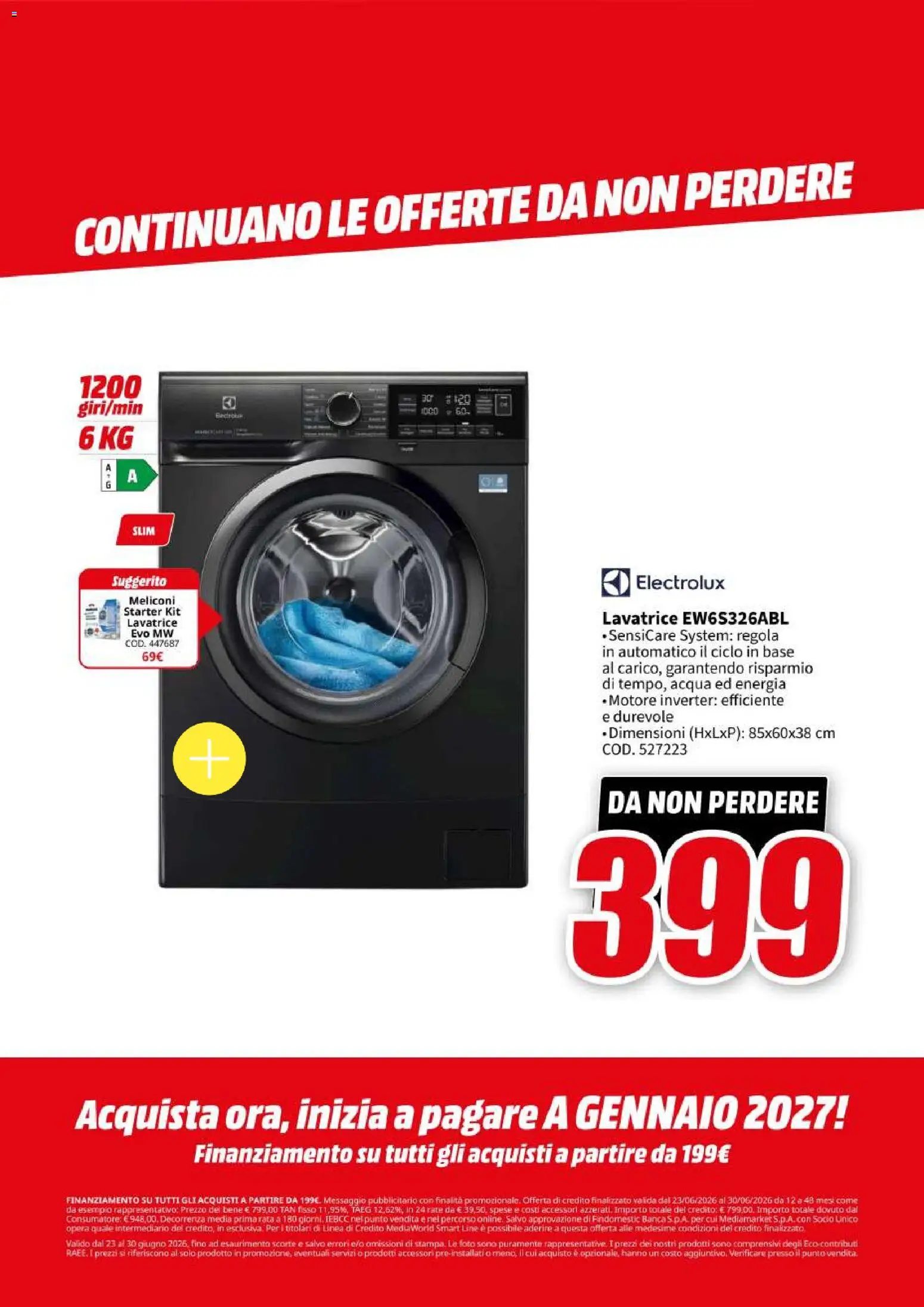 Volantino Media World del 23/06/2026 | Pagina: 69 | Prodotti: Acqua, Lavatrice