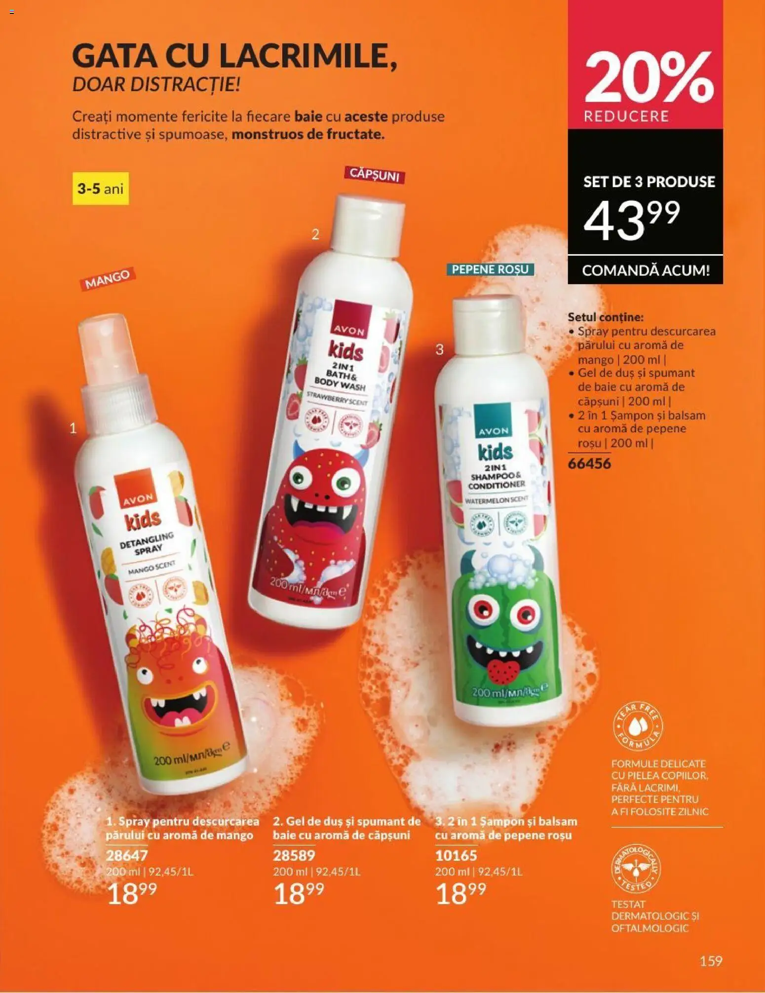 Noul catalog Avon – valabil de la 01.08.2026 | Pagină: 159 | Produse: Body, Duș, Căpșuni, Mango