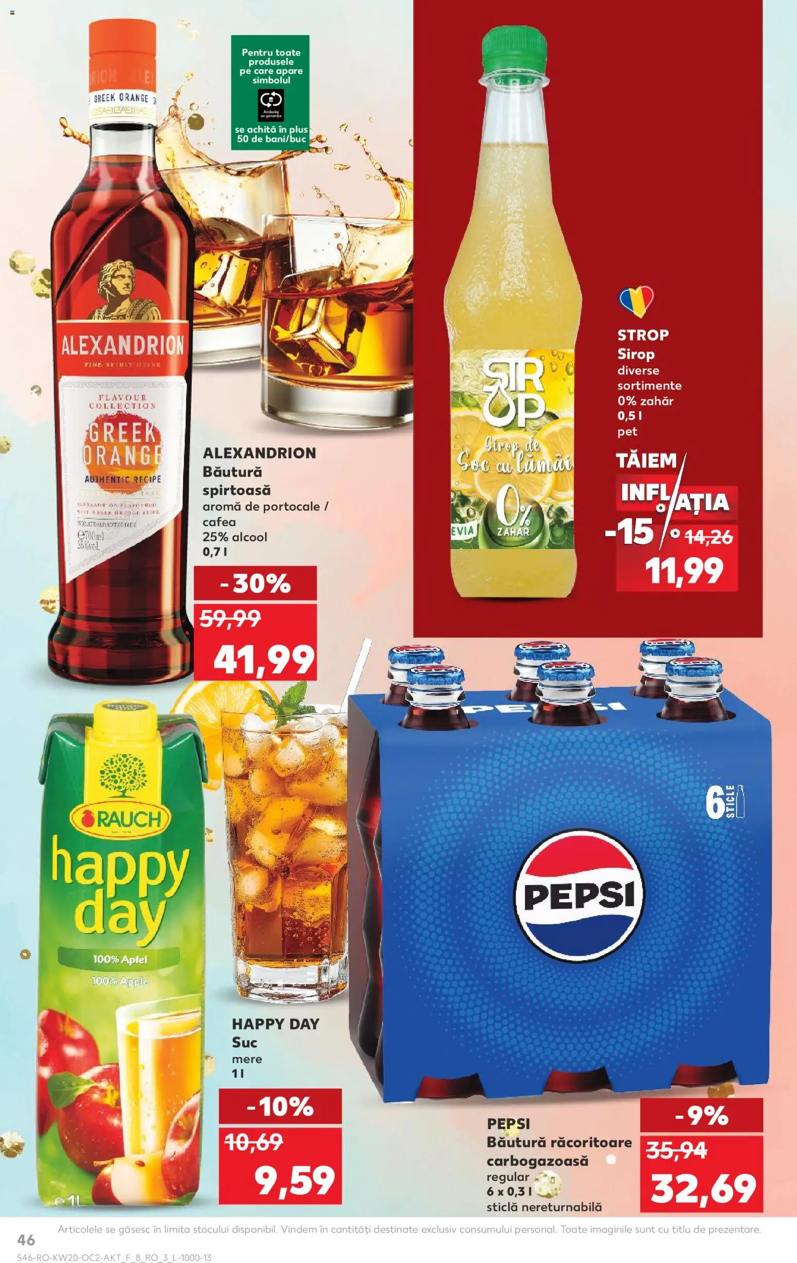 Kaufland RO akciós ujság - amely érvényes a következő dátumtól: 13.05.2026 | Oldal: 46 | Termékek: Pepsi
