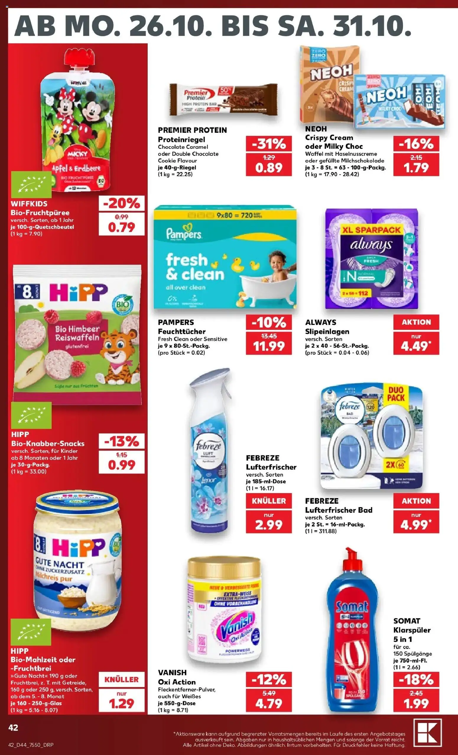 Prospekt Kaufland ab 26.10.2026 » Angebote Online zum Blättern | Seite: 46 | Produkte: Lenor, Pampers, Äpfel, Klarspüler