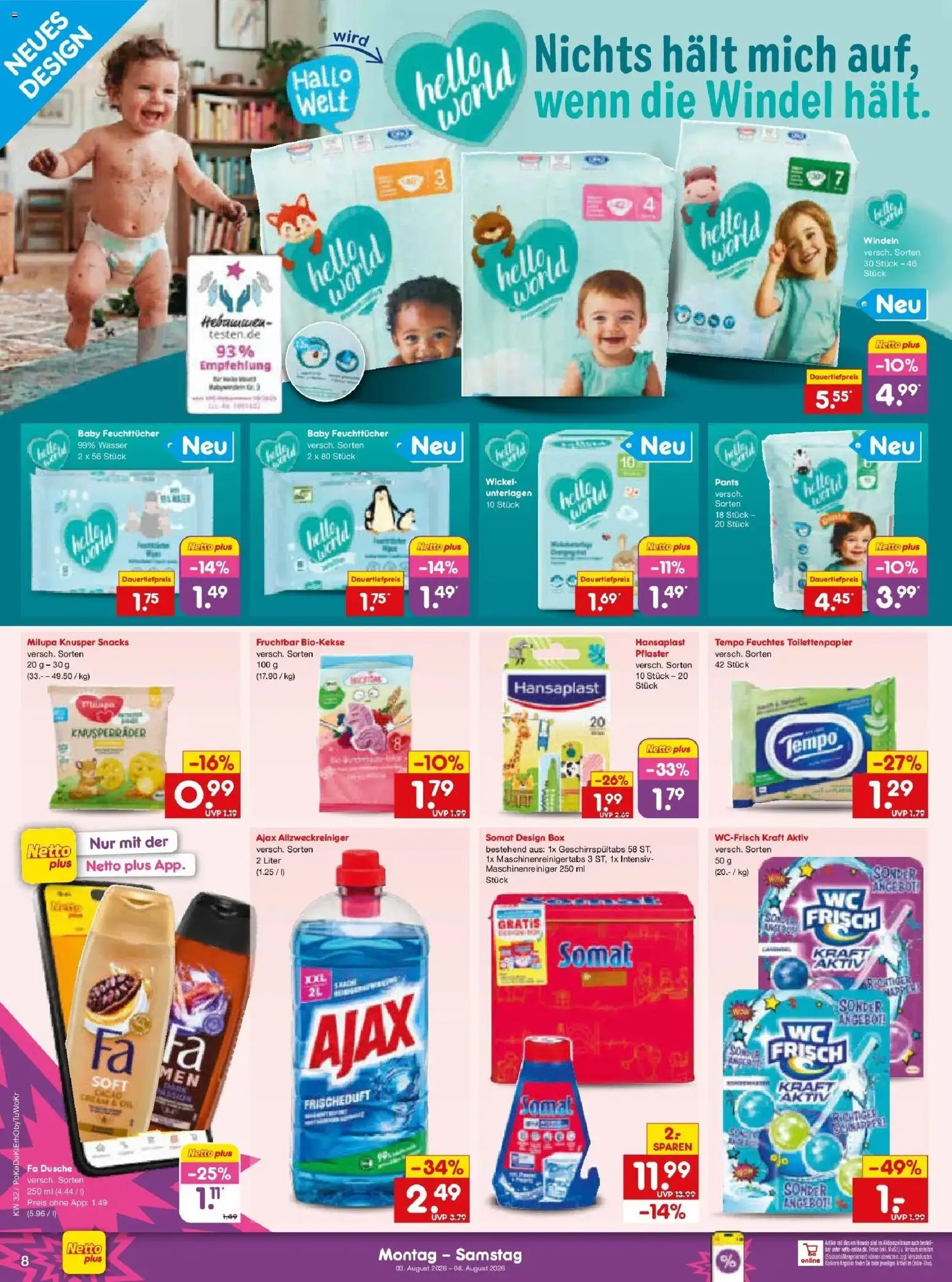 Netto Marken-Discount Prospekt Velden – gültig ab 03.08.2026 | Seite: 18 | Produkte: Box, Dusche, Wasser, Toilettenpapier