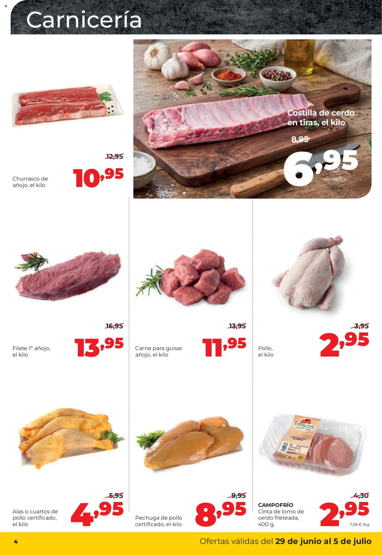 Alimerka folleto Castilla y León │ válido desde el 29/06/2026 | Página: 4 | Productos: Cerdo, Costilla de cerdo, Filete