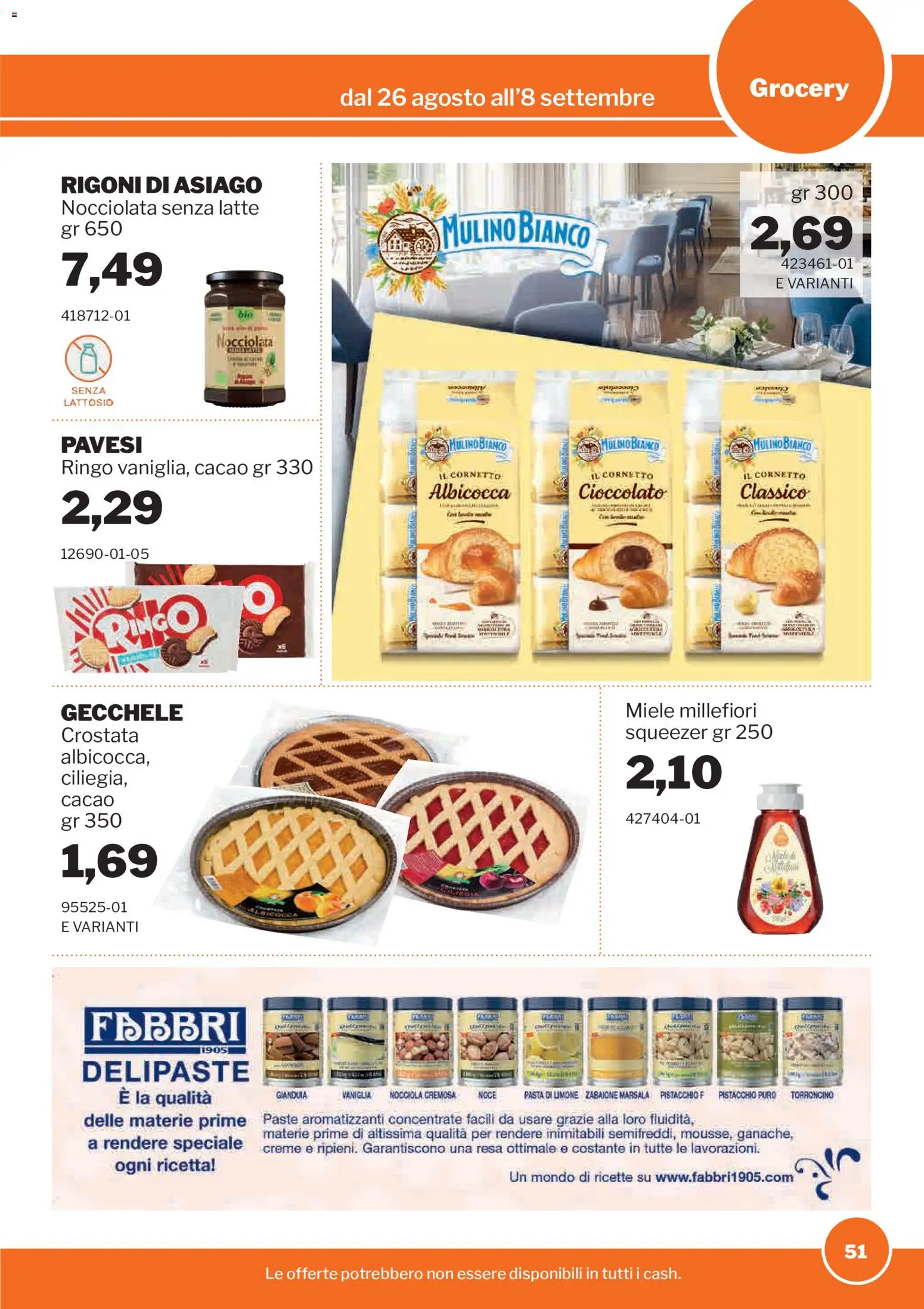 Volantino Sogegross del 26/08/2026 | Pagina: 51 | Prodotti: Cioccolato, Cornetto, Limone, Pasta