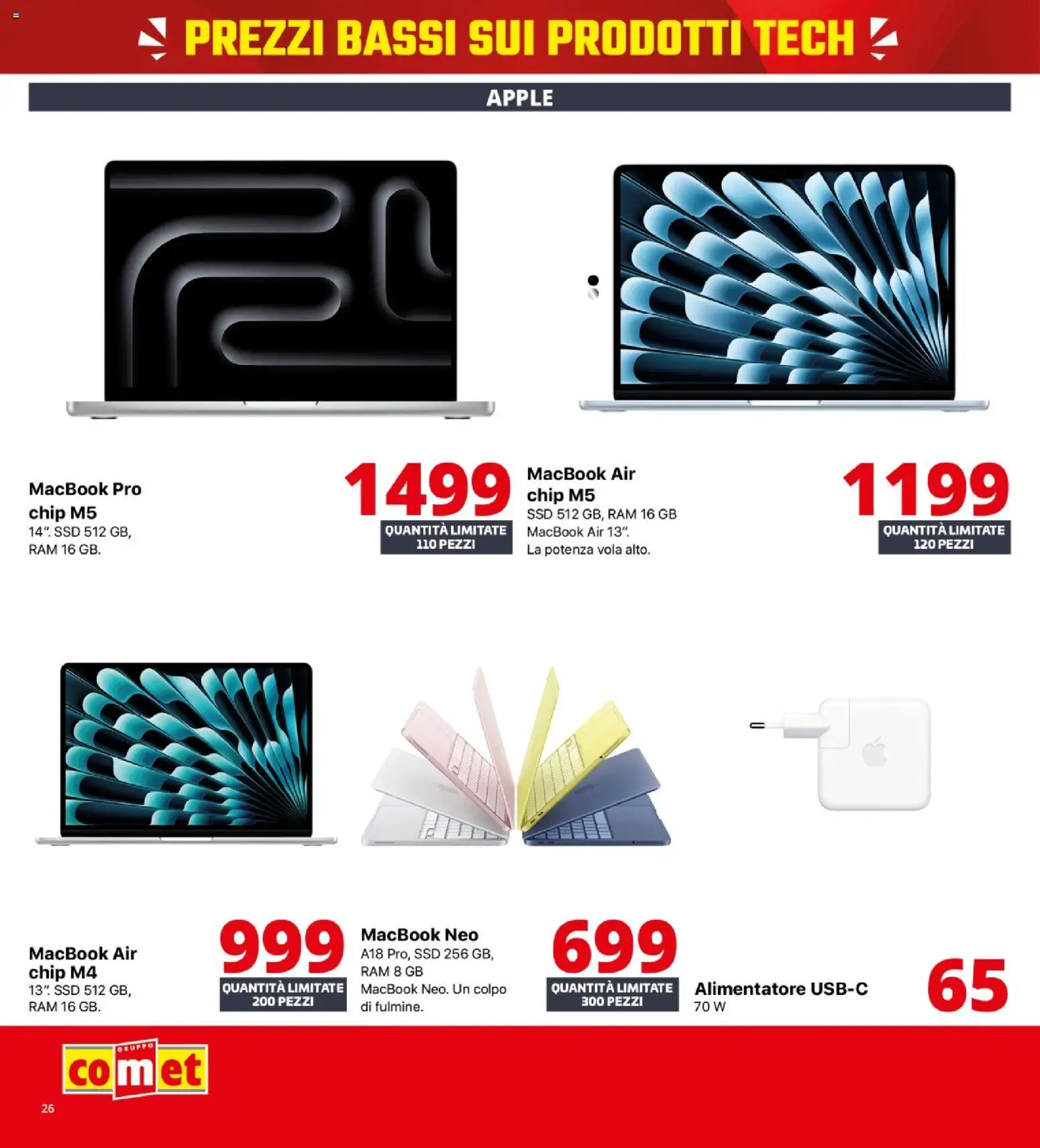 Volantino Comet del 21.05.2026 | Pagina: 26 | Prodotti: Macbook air, Macbook