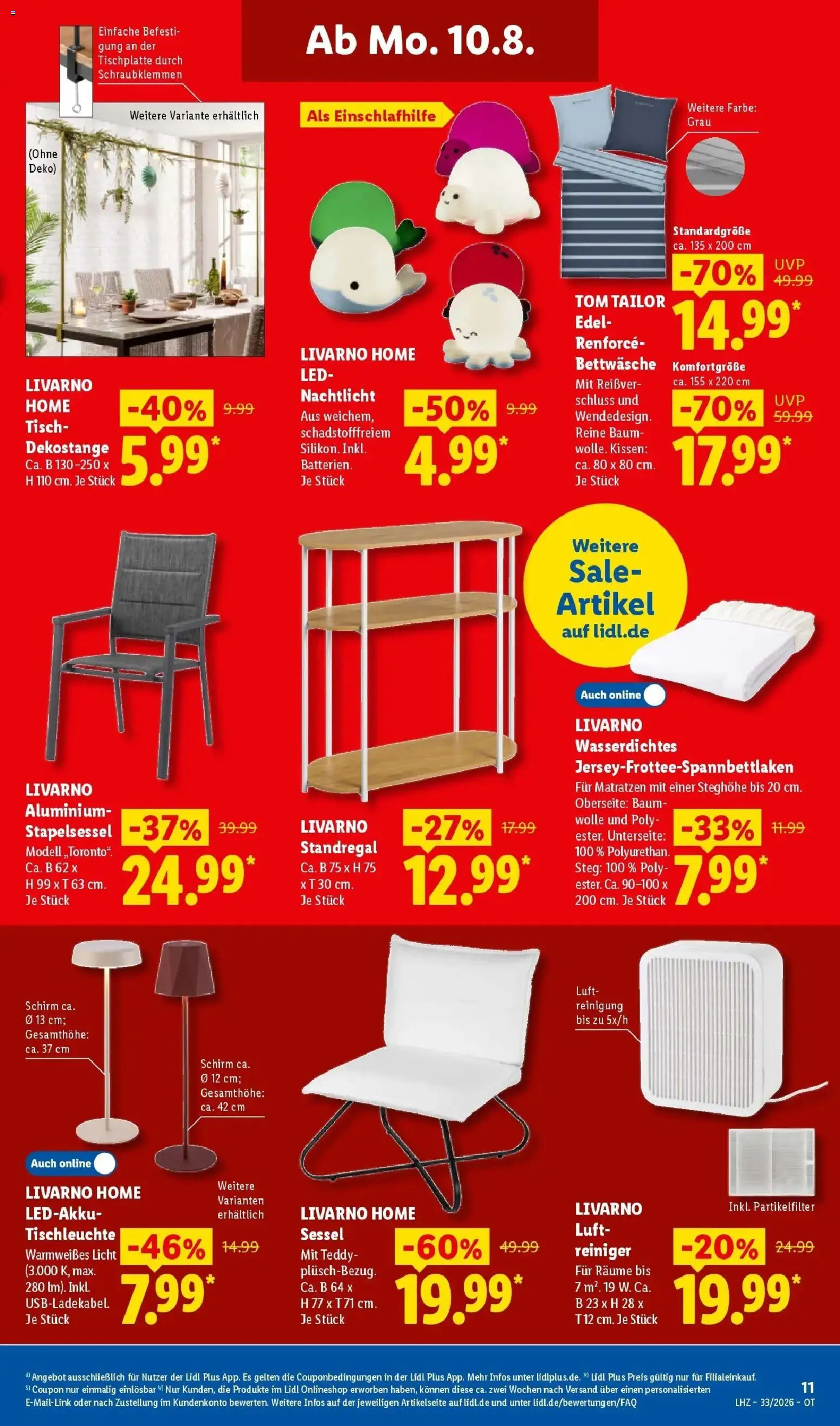 Lidl Prospekt Malchow (ab 10.08.2026) zum Blättern » Angebote | Seite: 27 | Produkte: Luftreiniger, Sessel, Tisch, Nachtlicht