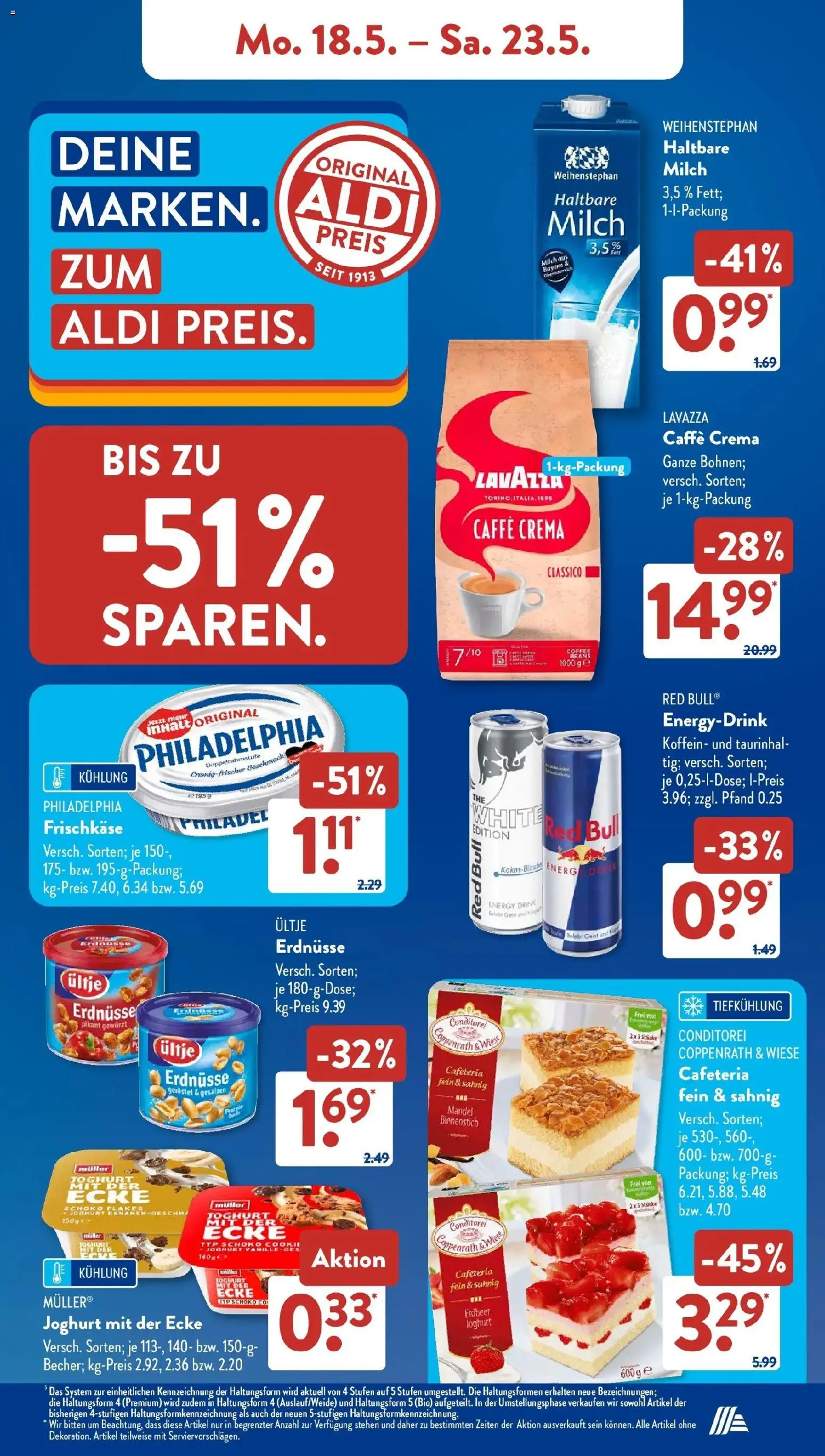 Aldi Süd Wochenangebote – gültig ab 18.05.2026 | Seite: 8 | Produkte: Lavazza, Erdnüsse, Red bull, Philadelphia