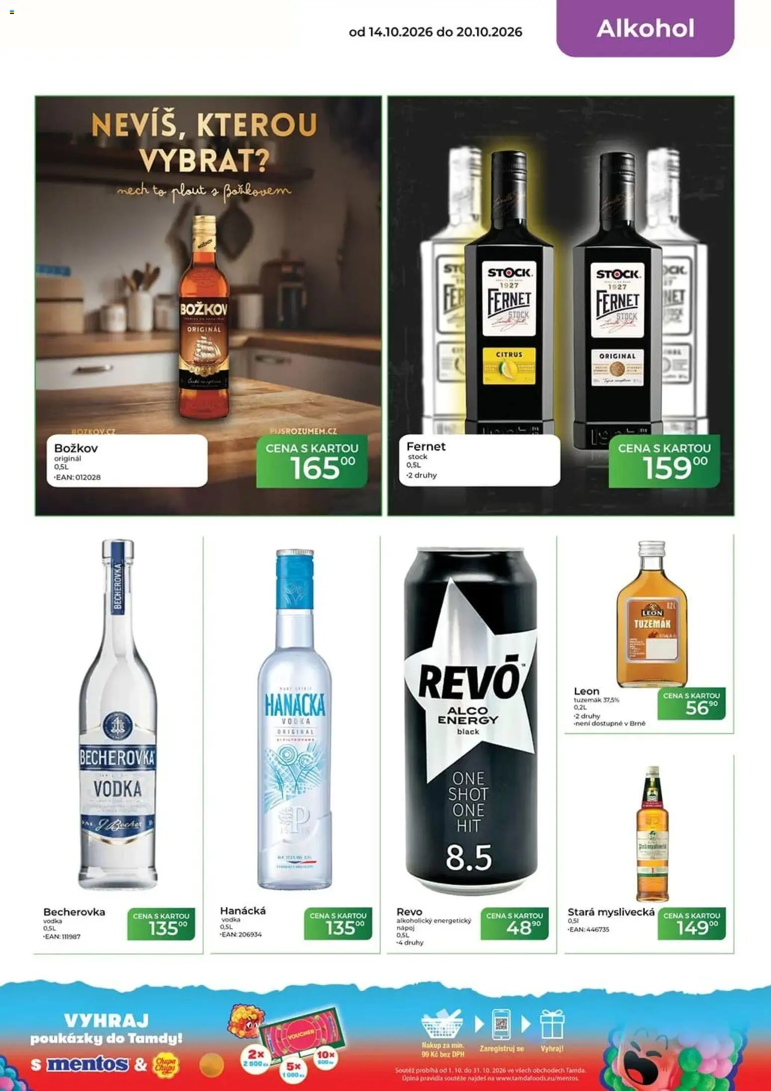 Tamda Foods leták od 14.10.2026 | Strana: 15 | Produkty: Vodka, Stará myslivecká, Becherovka, Alkohol