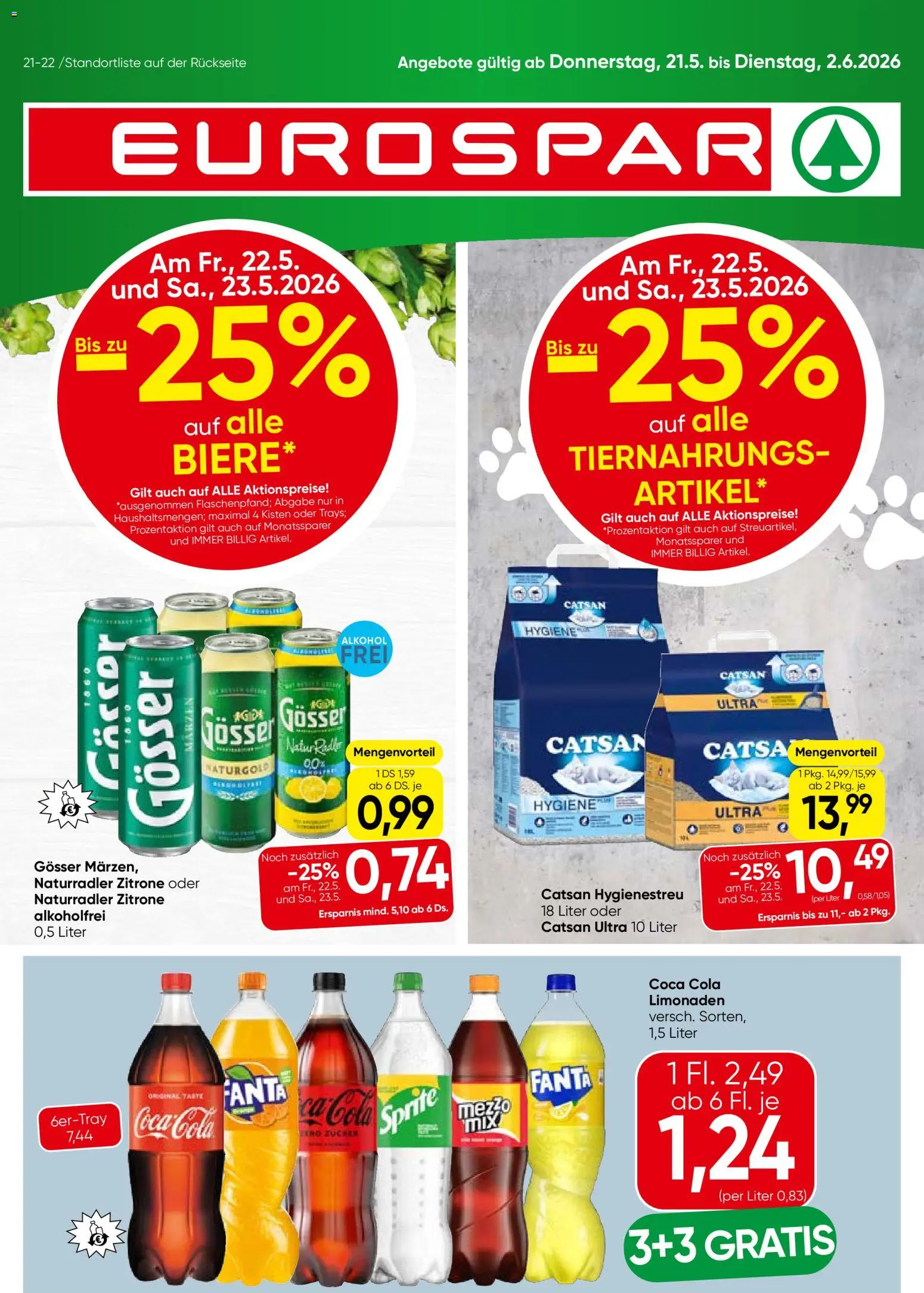 Eurospar Flugblatt gültig ab 21.05.2026 | Seite: 1 | Produkte: Zitrone