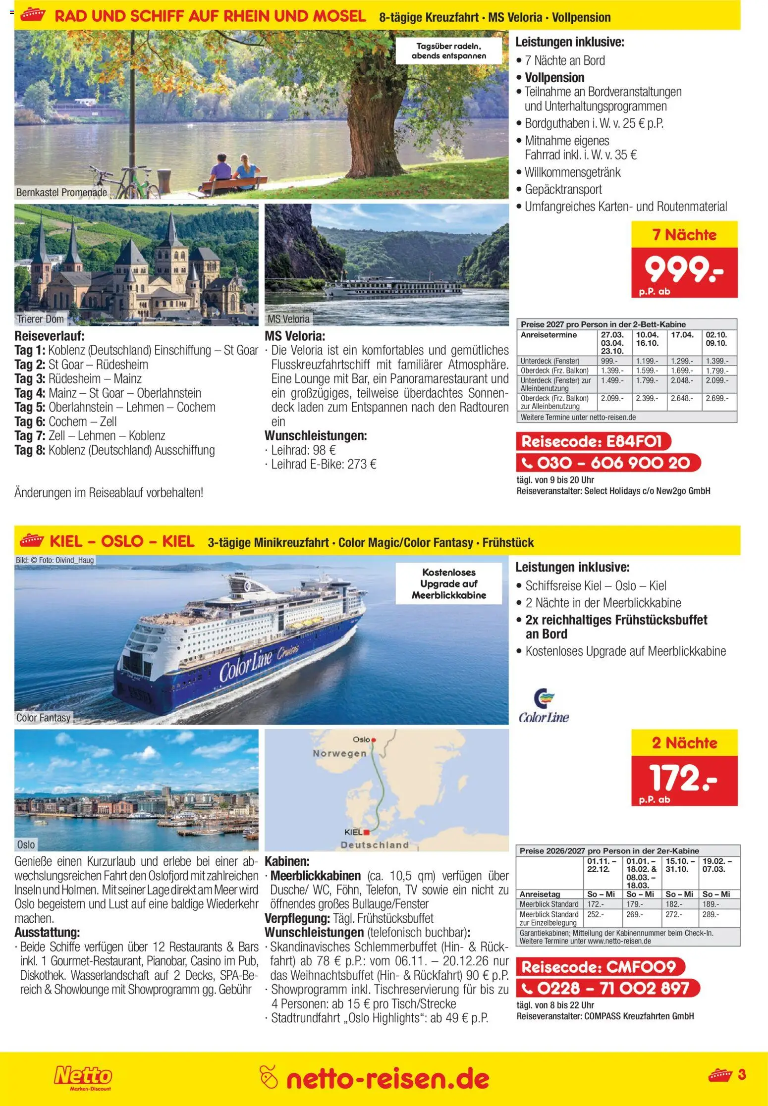 Netto Reisen Prospekt – gültig ab 01.10.2026 | Seite: 3 | Produkte: Uhr, TV