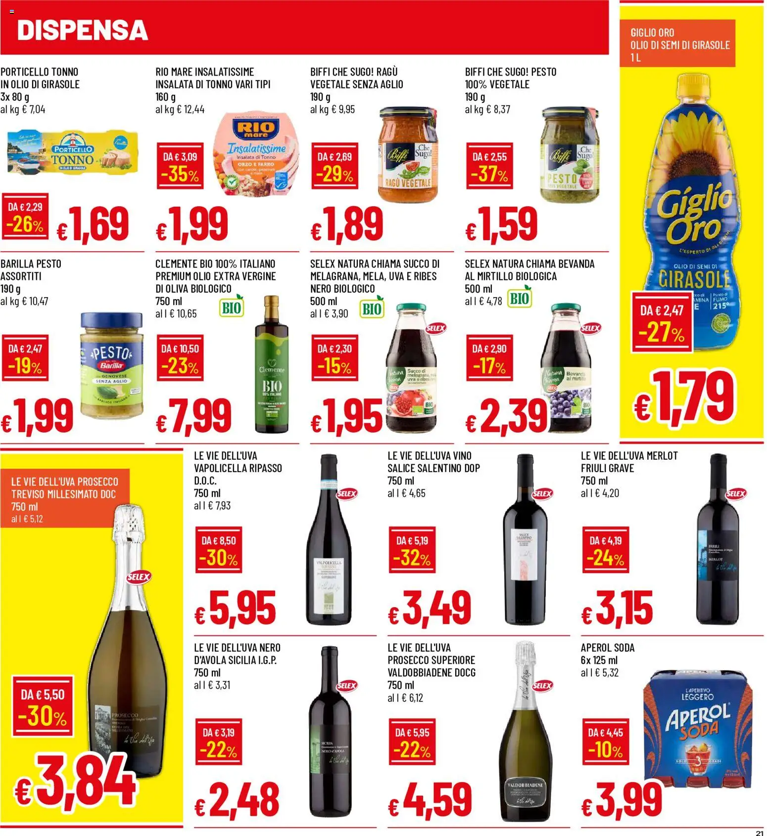 Volantino Galassia del 17/09/2026 | Pagina: 21 | Prodotti: Vino, Barilla, Aperol, Farro