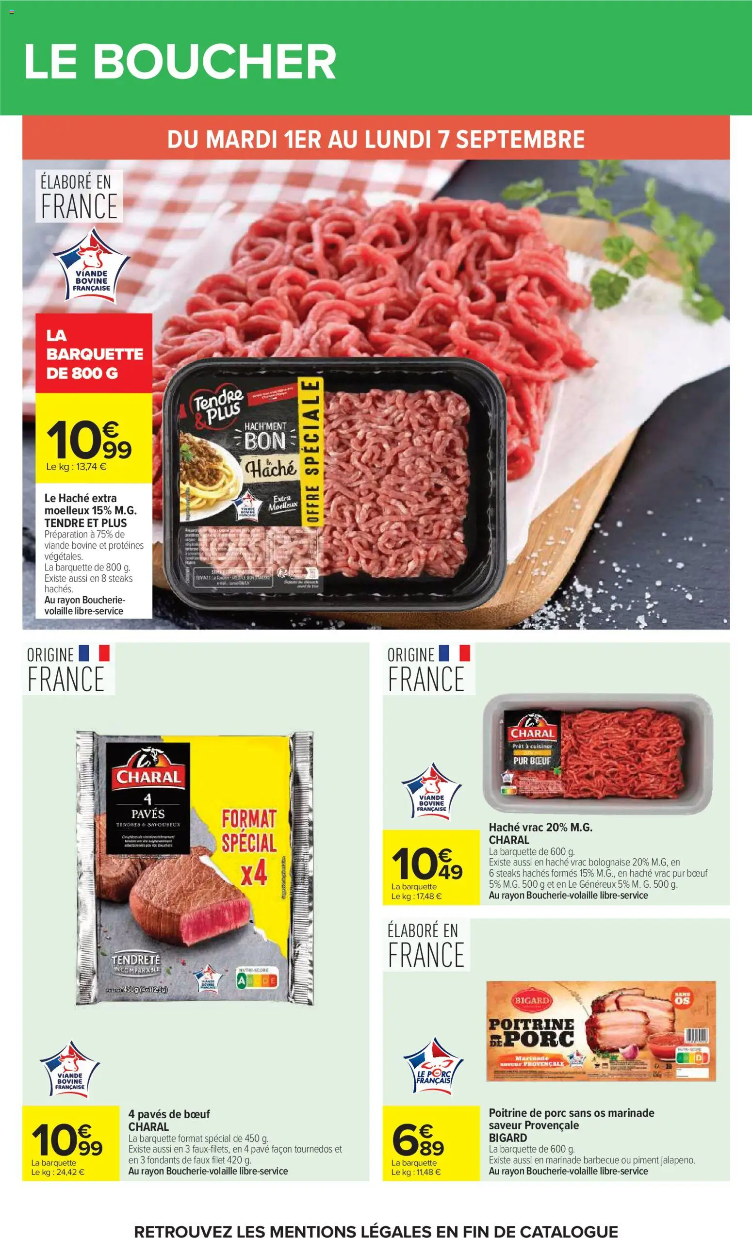 {H1} | Page: 23 | Produits: Volaille, Viande, Tournedos, Viande bovine