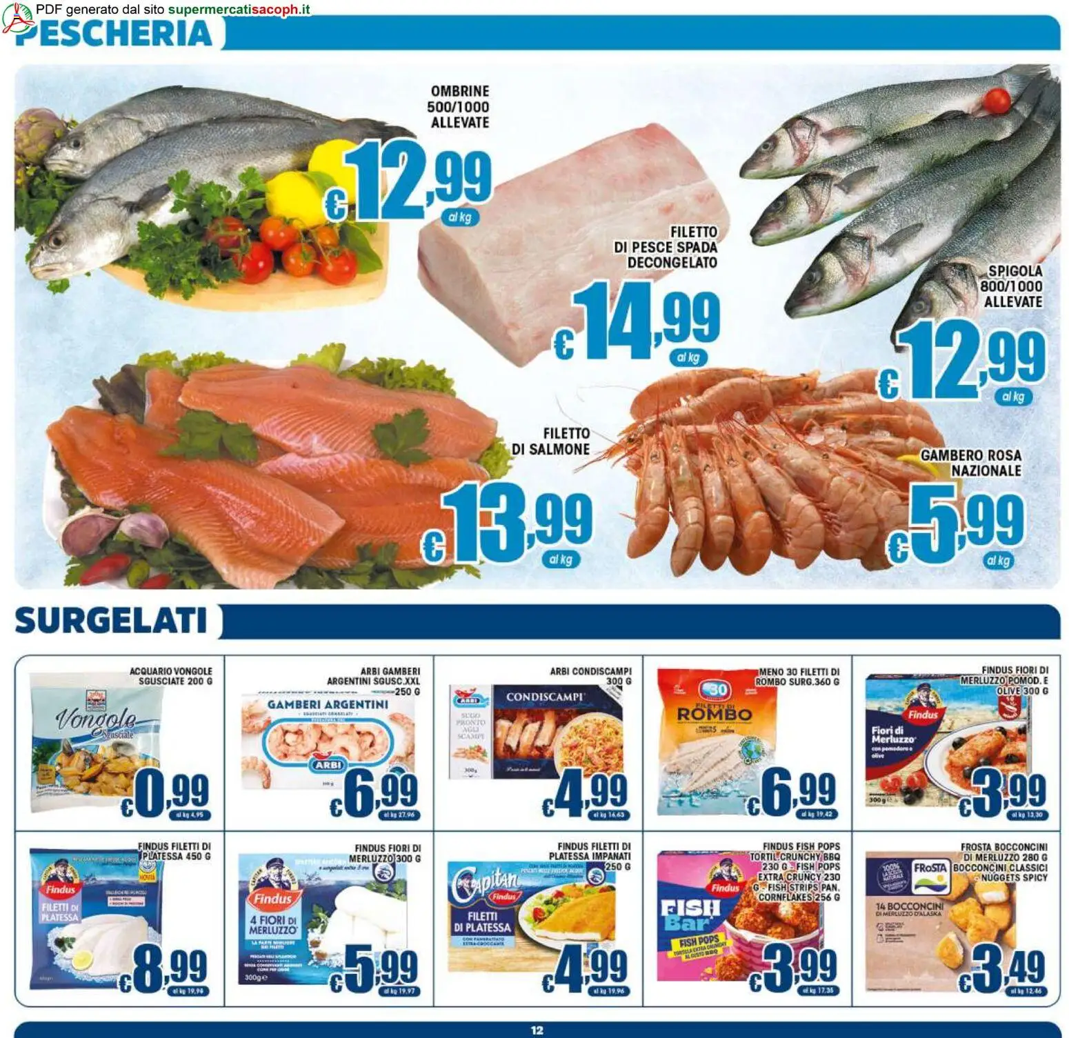 Volantino Sacoph del 31/07/2026 | Pagina: 12 | Prodotti: Salmone, Gamberi, Pomodoro, Pesce spada