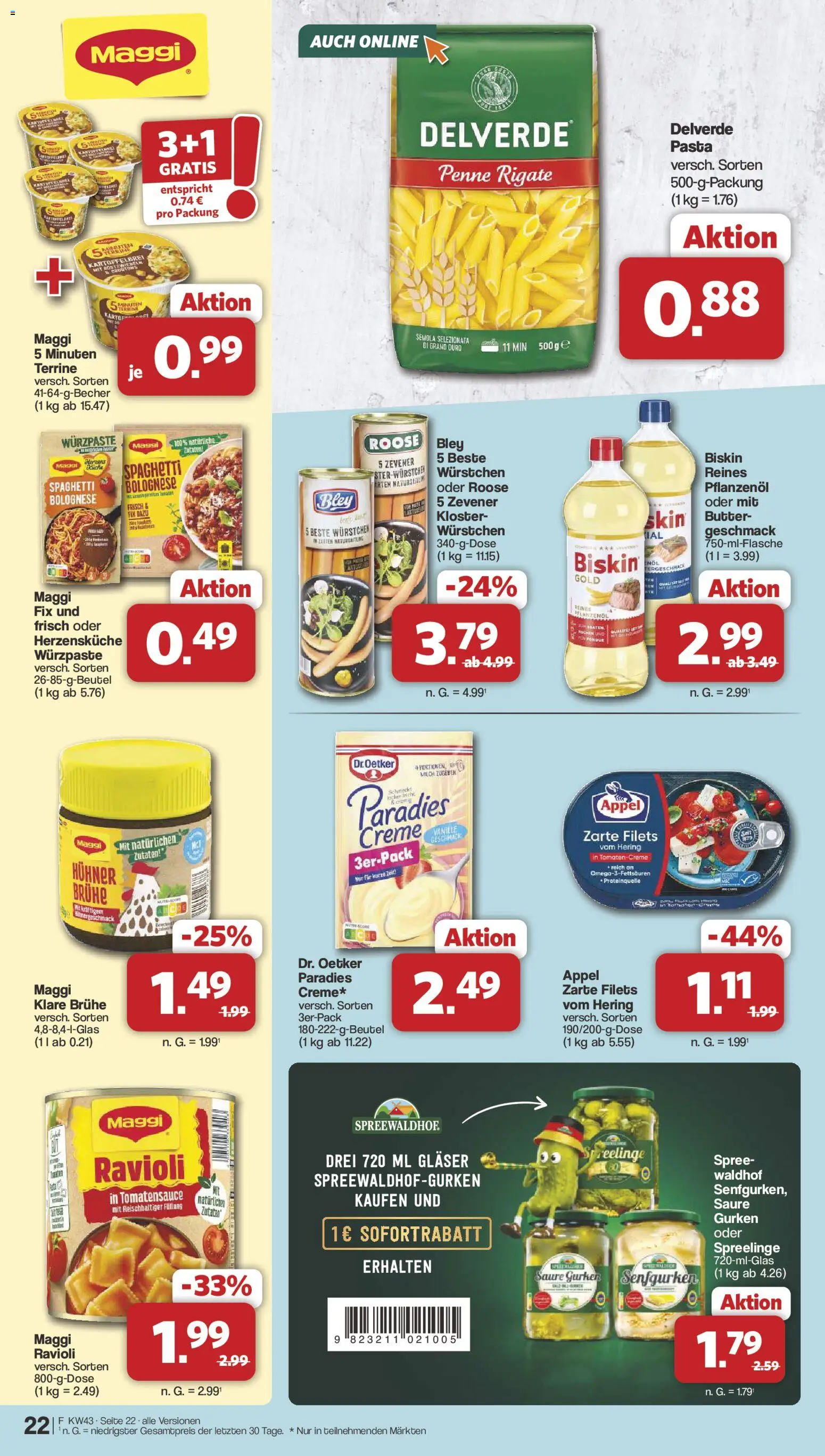 Famila Nordwest Prospekt – gültig ab 19.10.2026 | Seite: 22 | Produkte: Hering, Maggi, Creme, Gurken