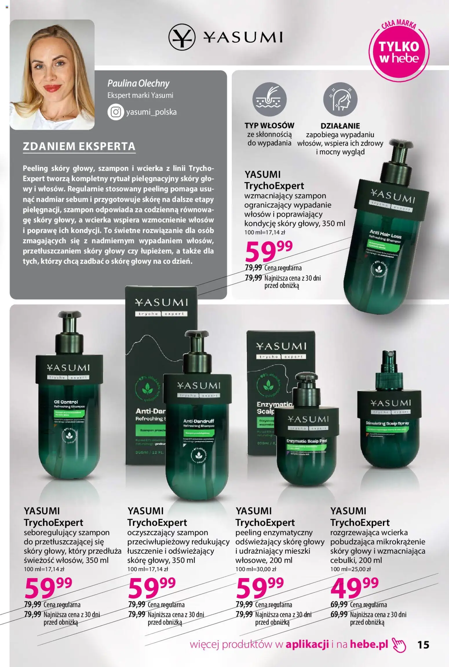 Hebe gazetka - Katalog od 04.08.2026 | Strona: 15 | Produkty: Szampon, Peeling
