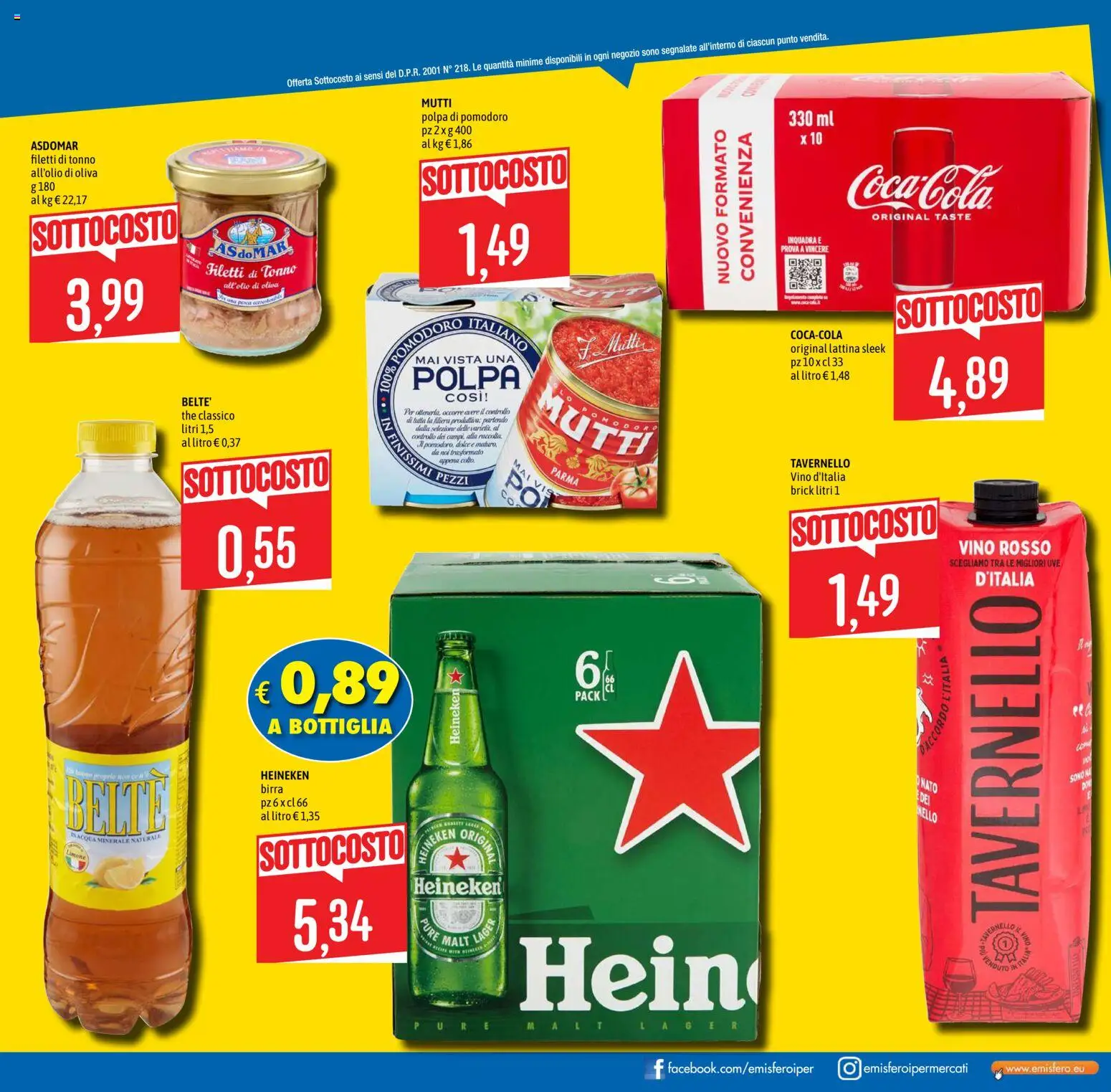 Volantino Emisfero del 08/10/2026 | Pagina: 7 | Prodotti: Pomodoro, Mutti, Heineken, Vino rosso
