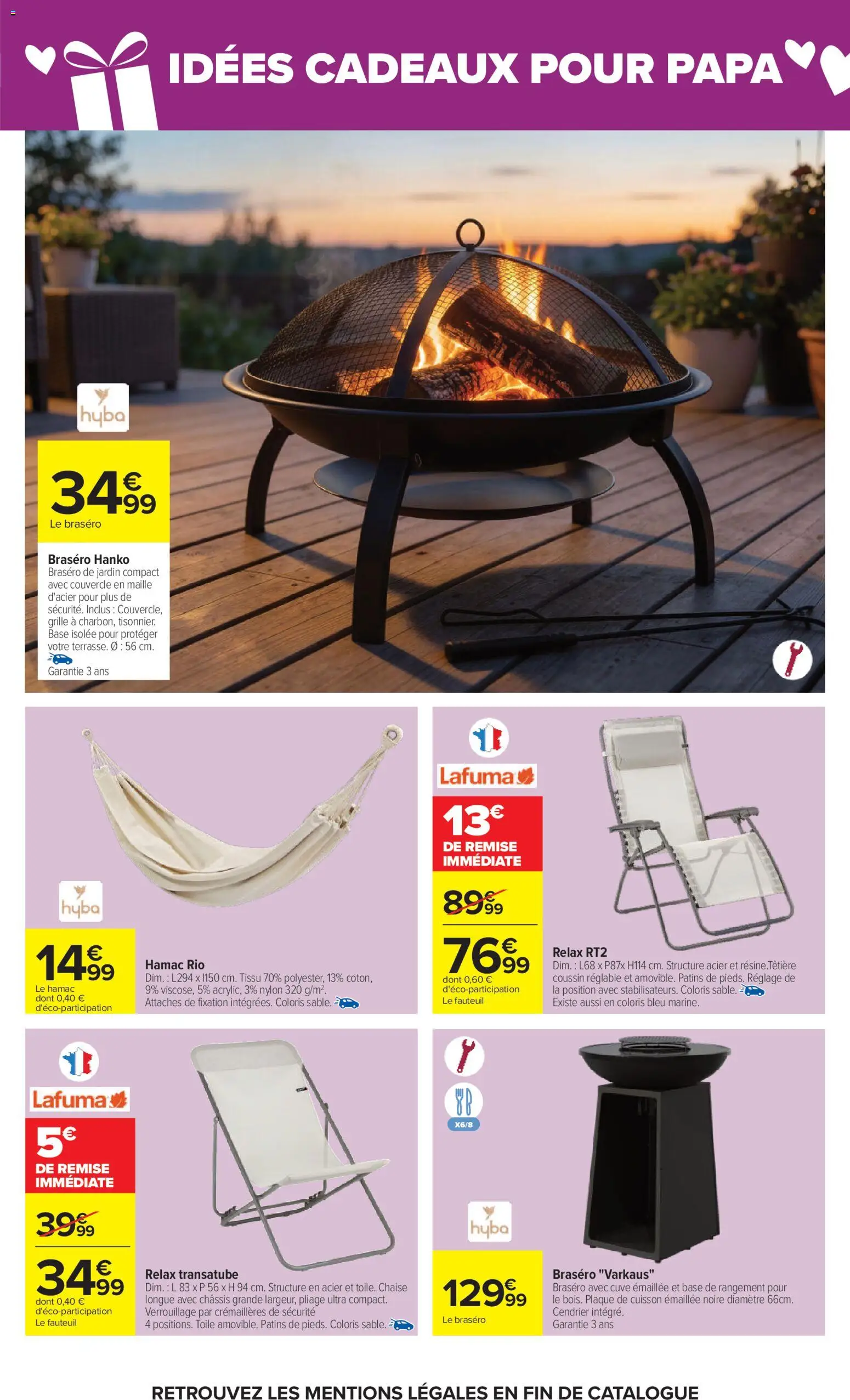 {H1} | Page: 33 | Produits: Plaque de cuisson, Hamac, Fauteuil, Chaise