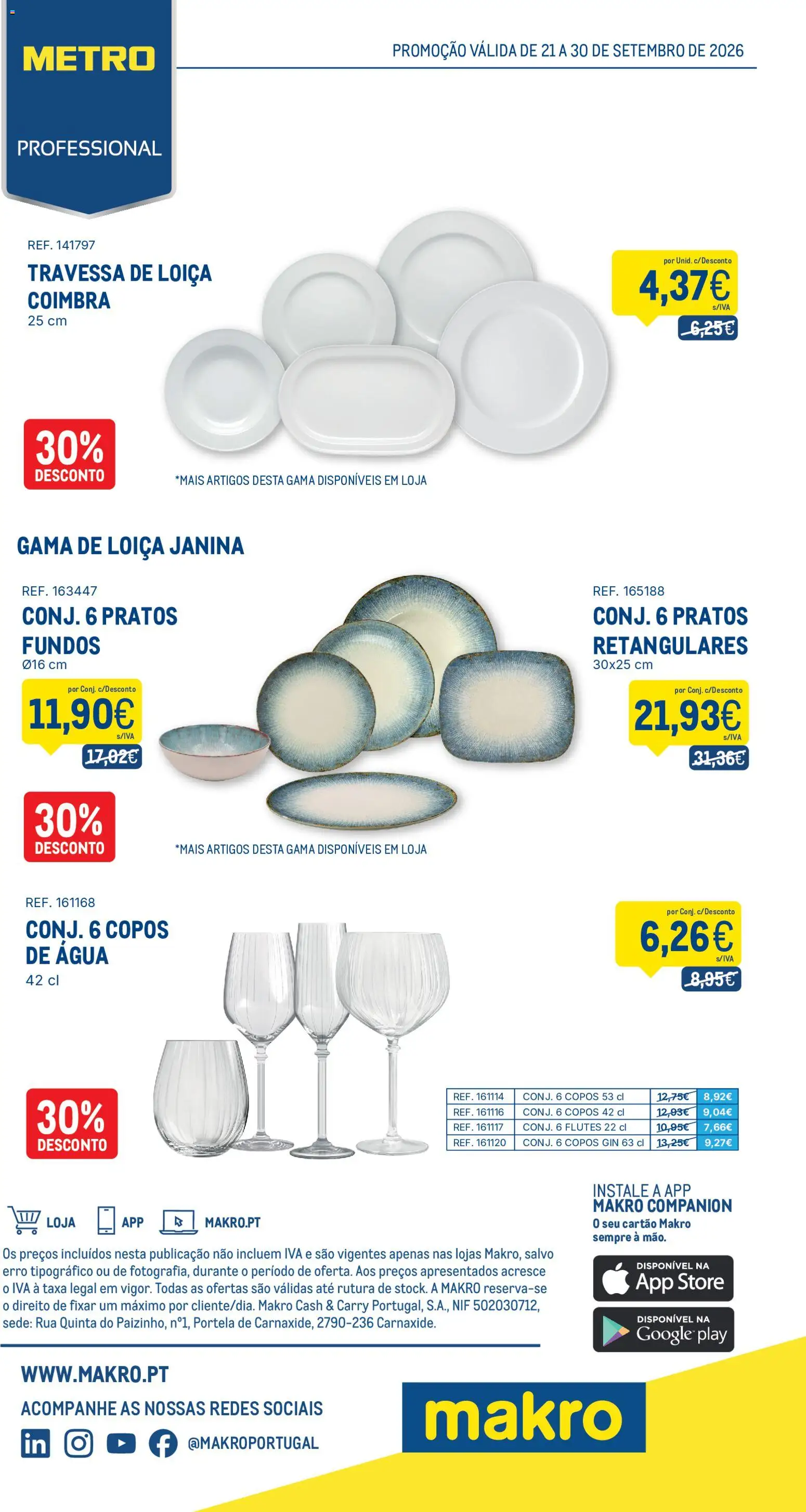 Makro 10 Dias de Oportunidades a não perder │ válido de 21/09/2026 | Página: 6 | Produtos: Agua, Copos, Pratos, Gin