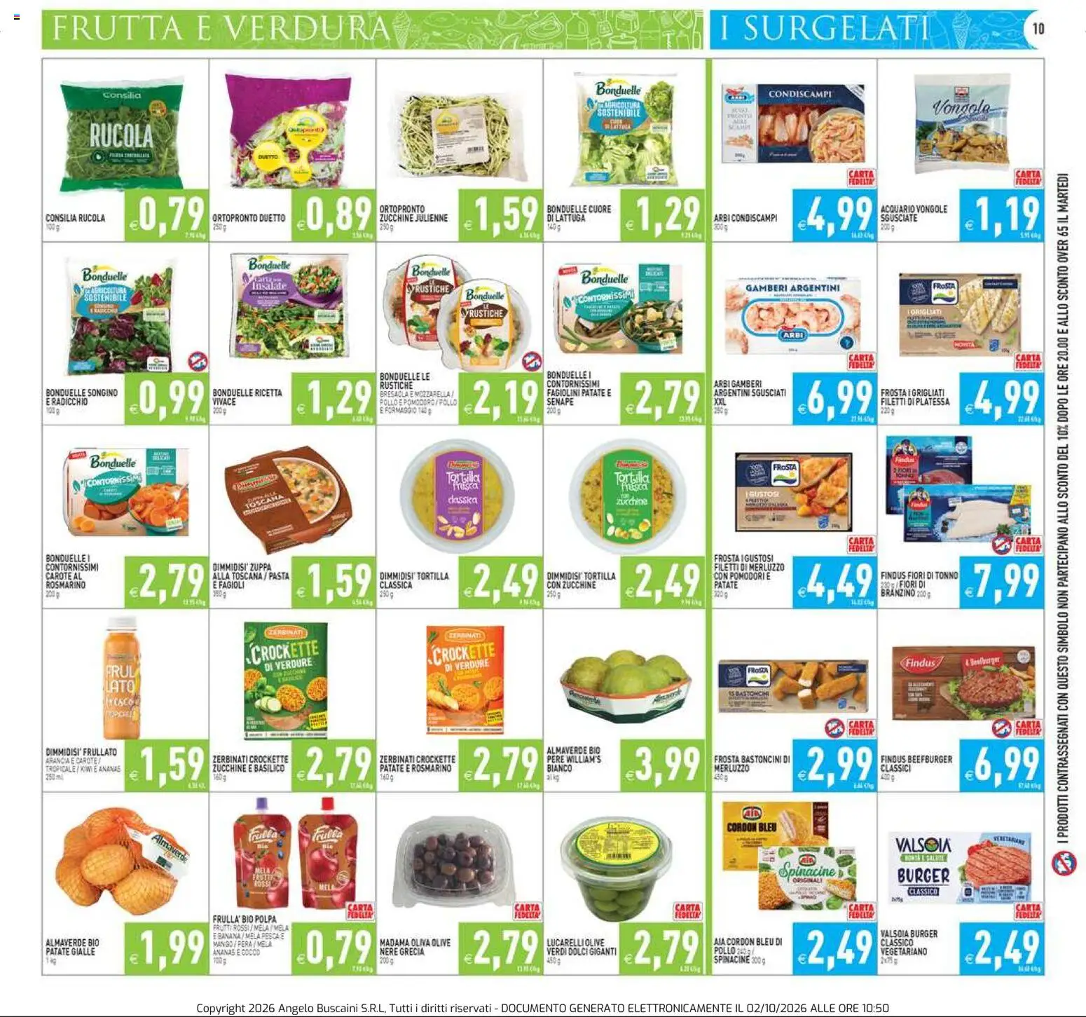 Volantino PIM Supermercati del 02/10/2026 | Pagina: 10 | Prodotti: Pesca, Ananas, Basilico, Fagiolini