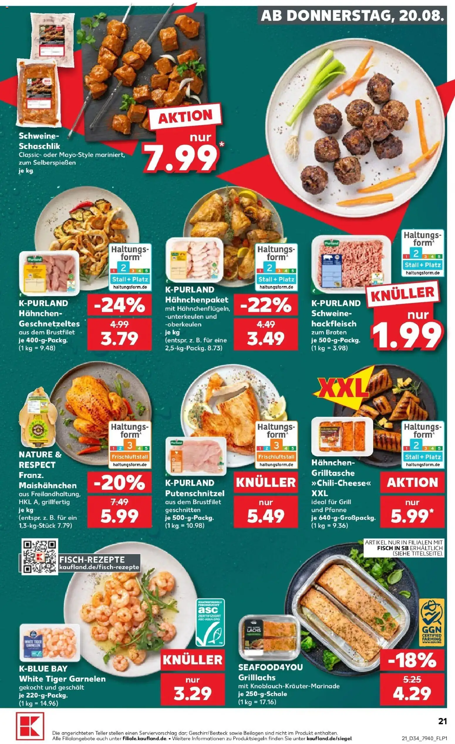 Prospekt Kaufland ab 17.08.2026 » Angebote Online zum Blättern | Seite: 32 | Produkte: Beilagen, Grill, Hahnchen, Putenschnitzel