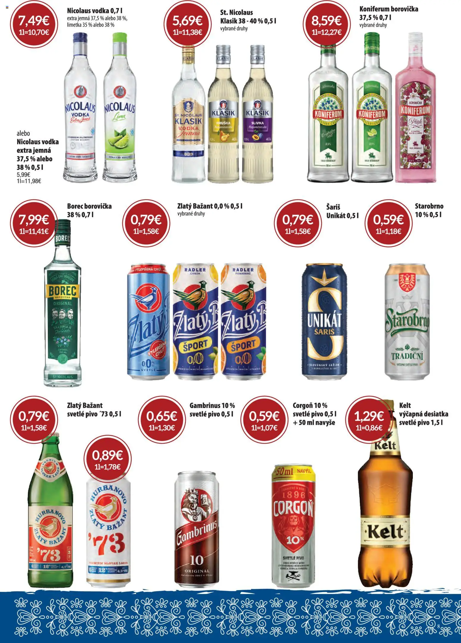Nové CBA Verex akcie – leták je platný od 06.08.2026 | Strana: 8 | Produkty: Limetka, Pivo, Borovička, Koniferum