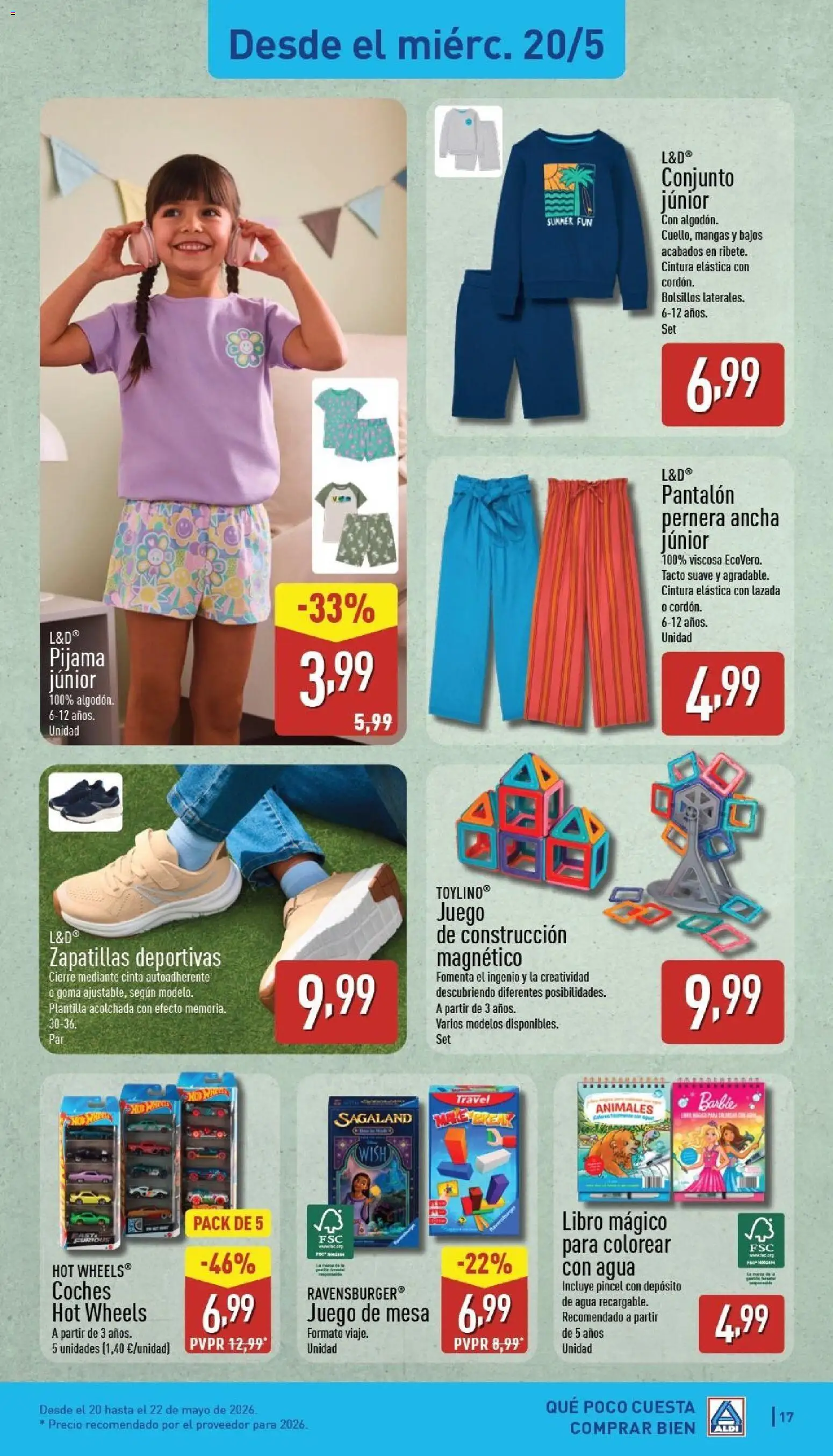 Aldi folleto Península │ válido desde el 18.05.2026 | Página: 17 | Productos: Pijama, Zapatillas deportivas, Zapatillas, Mesa