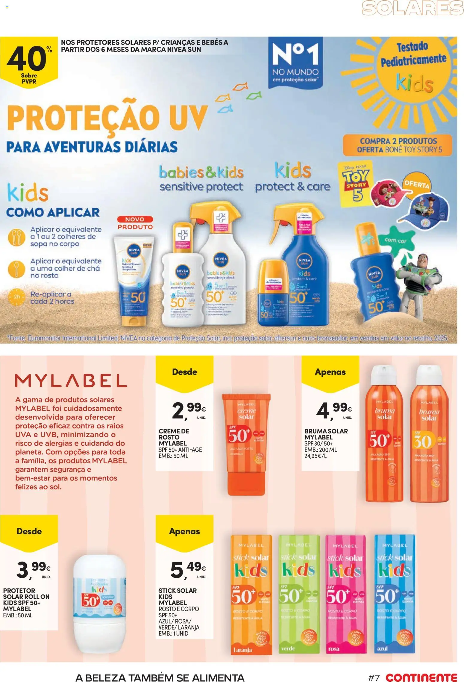 Continente Beleza Brilho com sabor a verão │ válido de 07/07/2026 | Página: 7 | Produtos: Agua, Boné, Sopa, Creme
