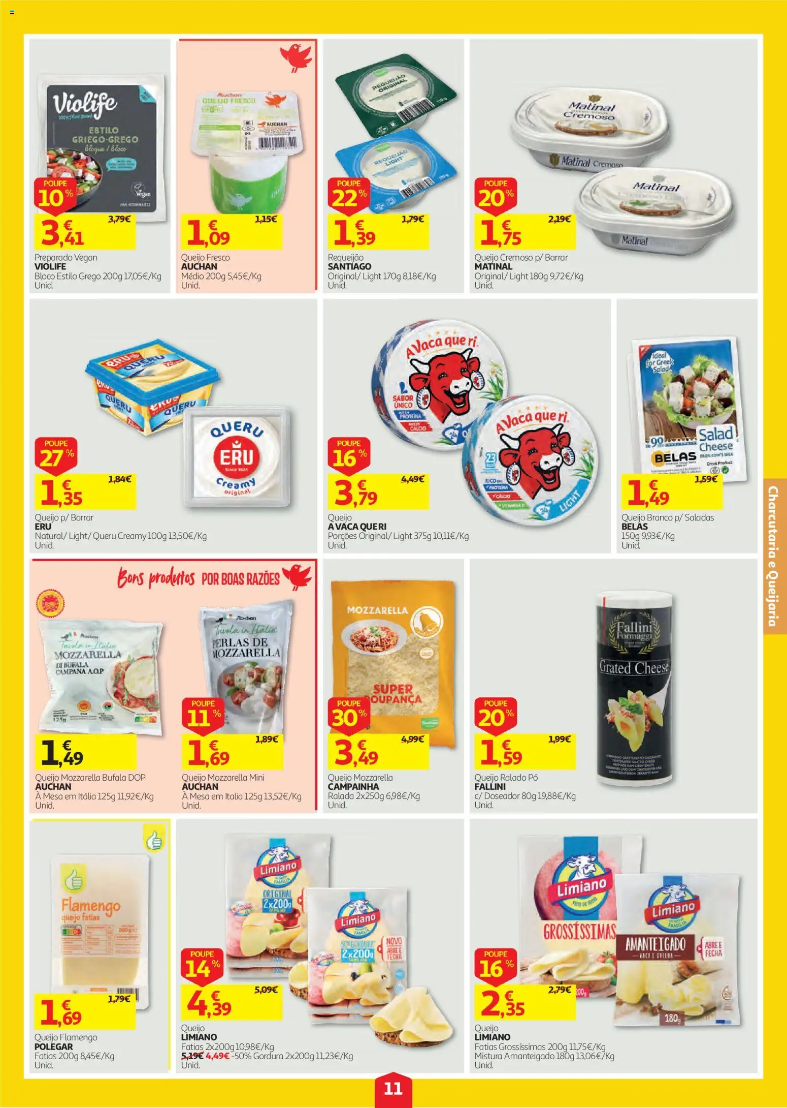 Auchan folheto │ válido de 08/10/2026 | Página: 11 | Produtos: Queijo Mozzarella, Pó, Campainha, Cálcio