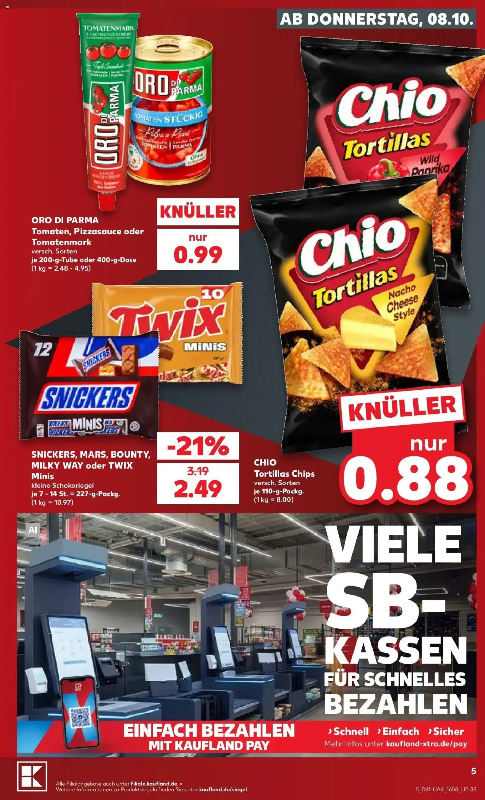 Prospekt Kaufland ab 08.10.2026 » Angebote Online zum Blättern | Seite: 5 | Produkte: Tortillas, Tomaten, Twix, Chips