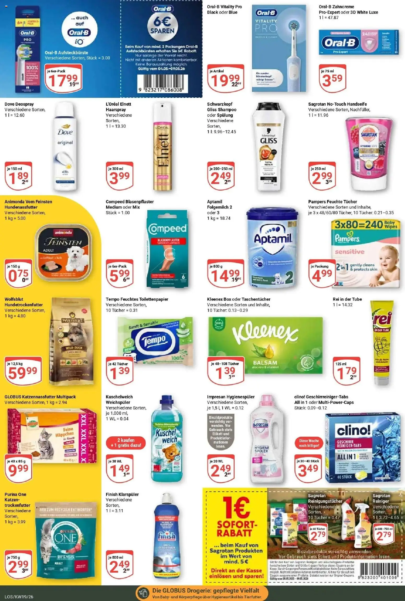 Globus Prospekt Losheim Am See	 – gültig ab 04.05.2026 | Seite: 23 | Produkte: Kuschelweich, Reinigungstücher, Klarspüler, Toilettenpapier