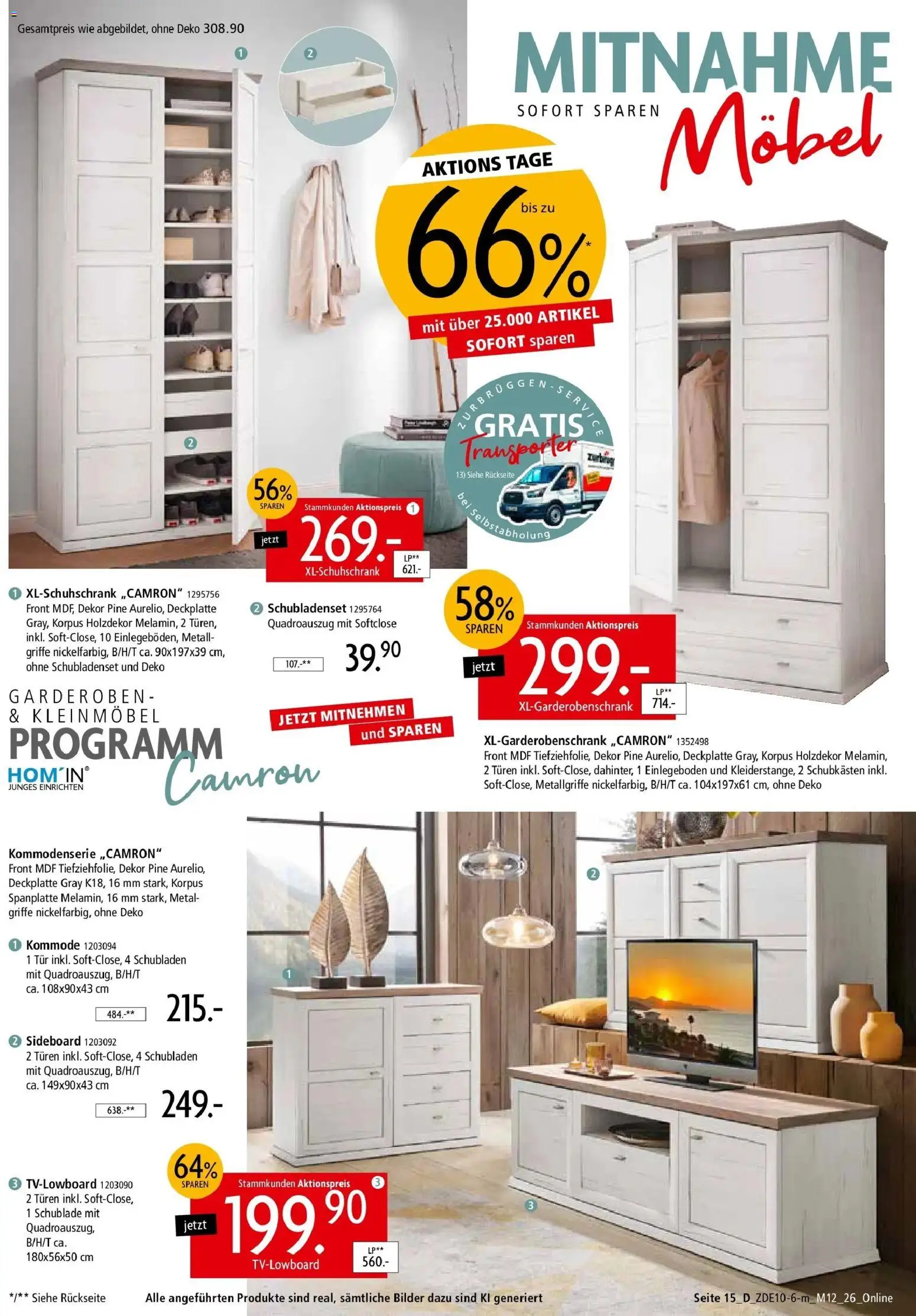 Zurbrüggen Mitnahme Möbel (ab 10.10.2026) zum Blättern | Seite: 17 | Produkte: Sideboard, Kommode, Tür, Bilder